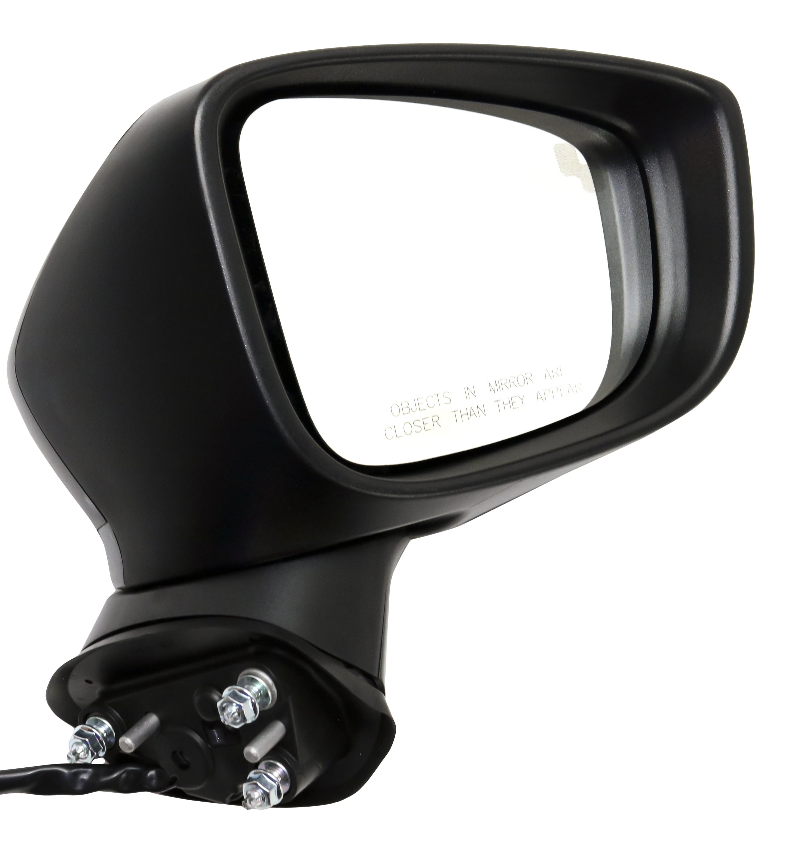 AM MAZDA 3-14-16 MIRROR RH Power Manual Folding Heated Paintable w BSD and Signal Light HB Sedan Japan Mexico Built Vehicle SKU MA88ER S Partslink MA1321190 OEM BJD569121F BJT769121A