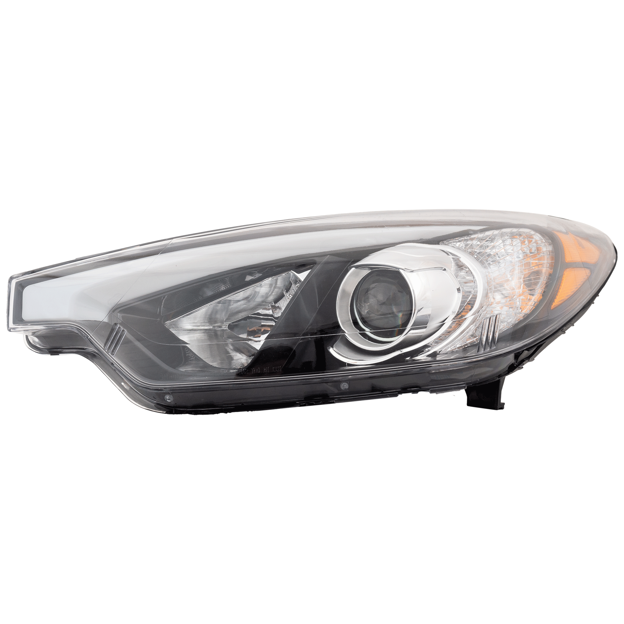 AM FORTE 14-16 HEAD LAMP LH Assembly Halogen w o LED Position Light LX Model Sedan SKU MHK100170 Partslink KI2502170 OEM 92101A7200