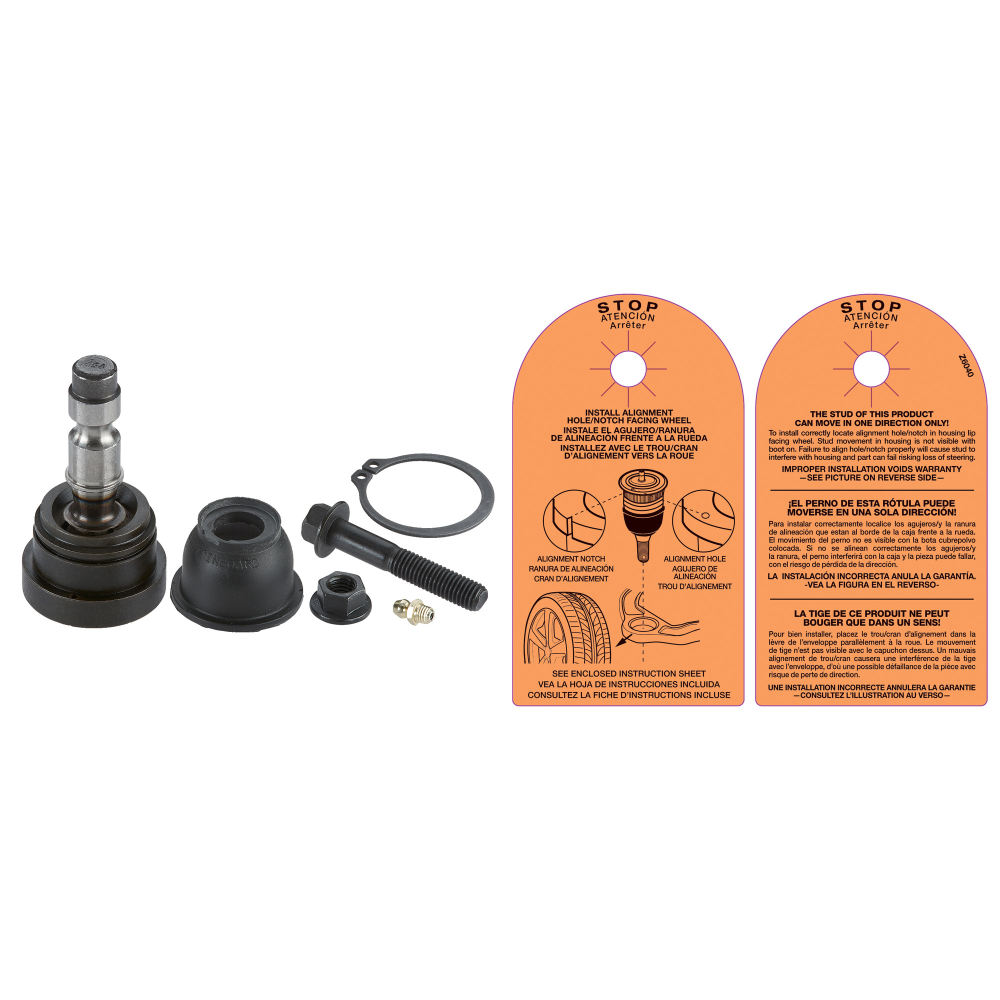 AM MOOG BALL JOINT SOLD INDIVIDUALLY Includes mounting hardware and ball joint boots that prevent c SKU MOK8738 OEM 104261-2601549-5001090-5001109