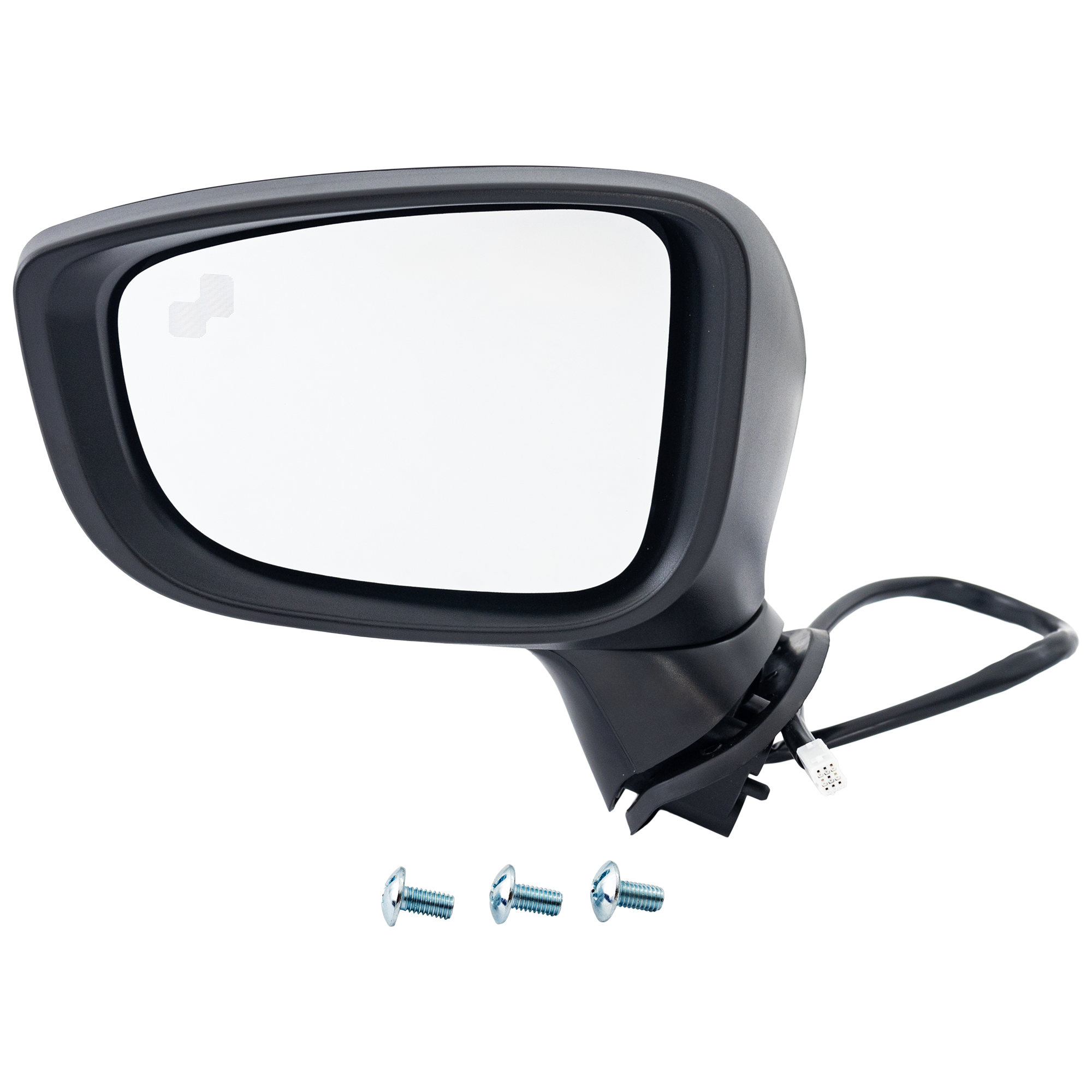 AM MAZDA 3-17-18 MIRROR LH Power Manual Folding Heated Paintable w BSD and Signal Light Japan Built Vehicle Hatchback Sedan SKU MZ118EL Partslink MA1320185 OEM BACR69181A PFM