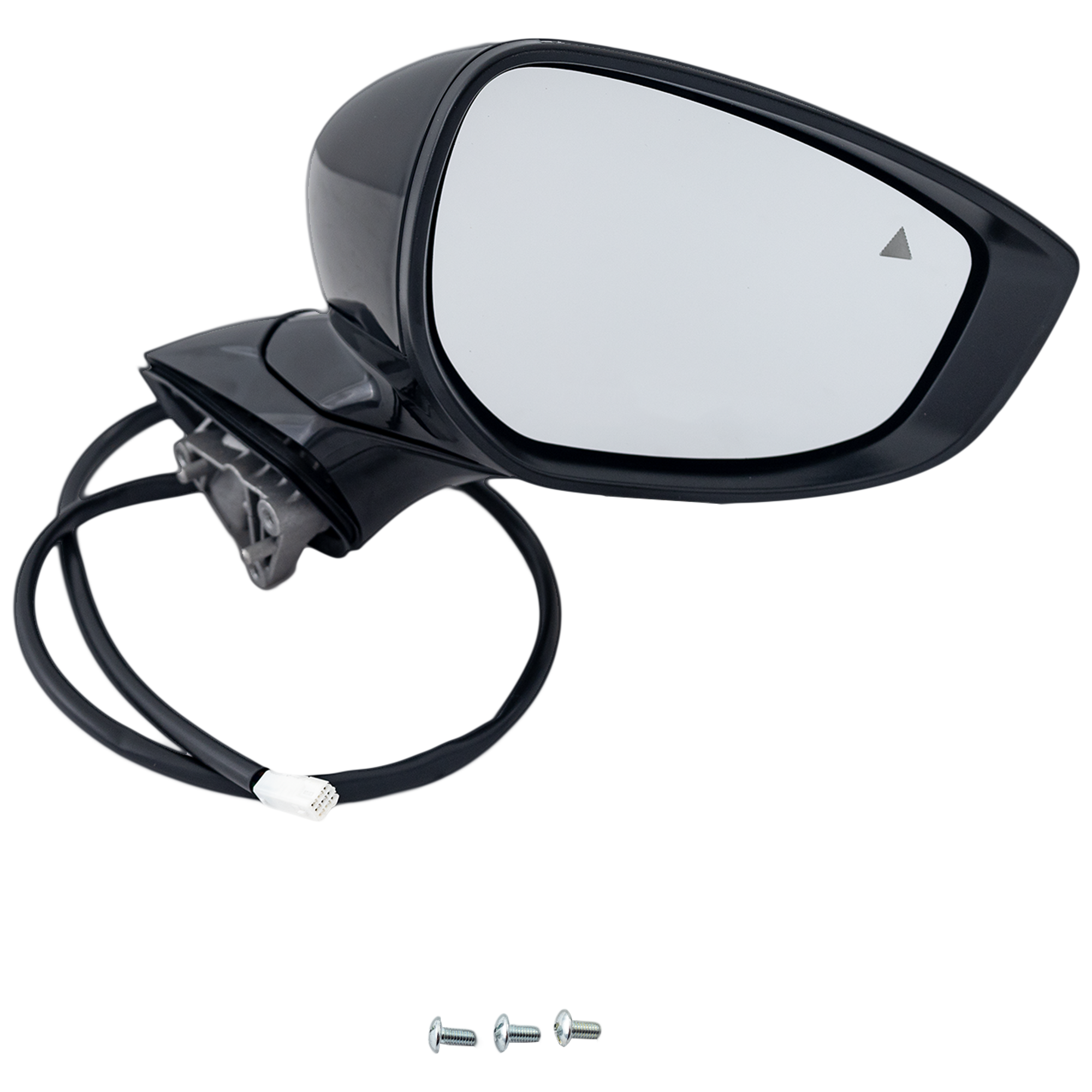 AM MAZDA 3-19-21 MIRROR RH Power Manual Folding Non Heated w BSD and Signal Light Paintable No Auto dimming Memory and Puddle Light Hatchback SKU MZ124ER Partslink MA1321239 OEM BENJ69121E PFM