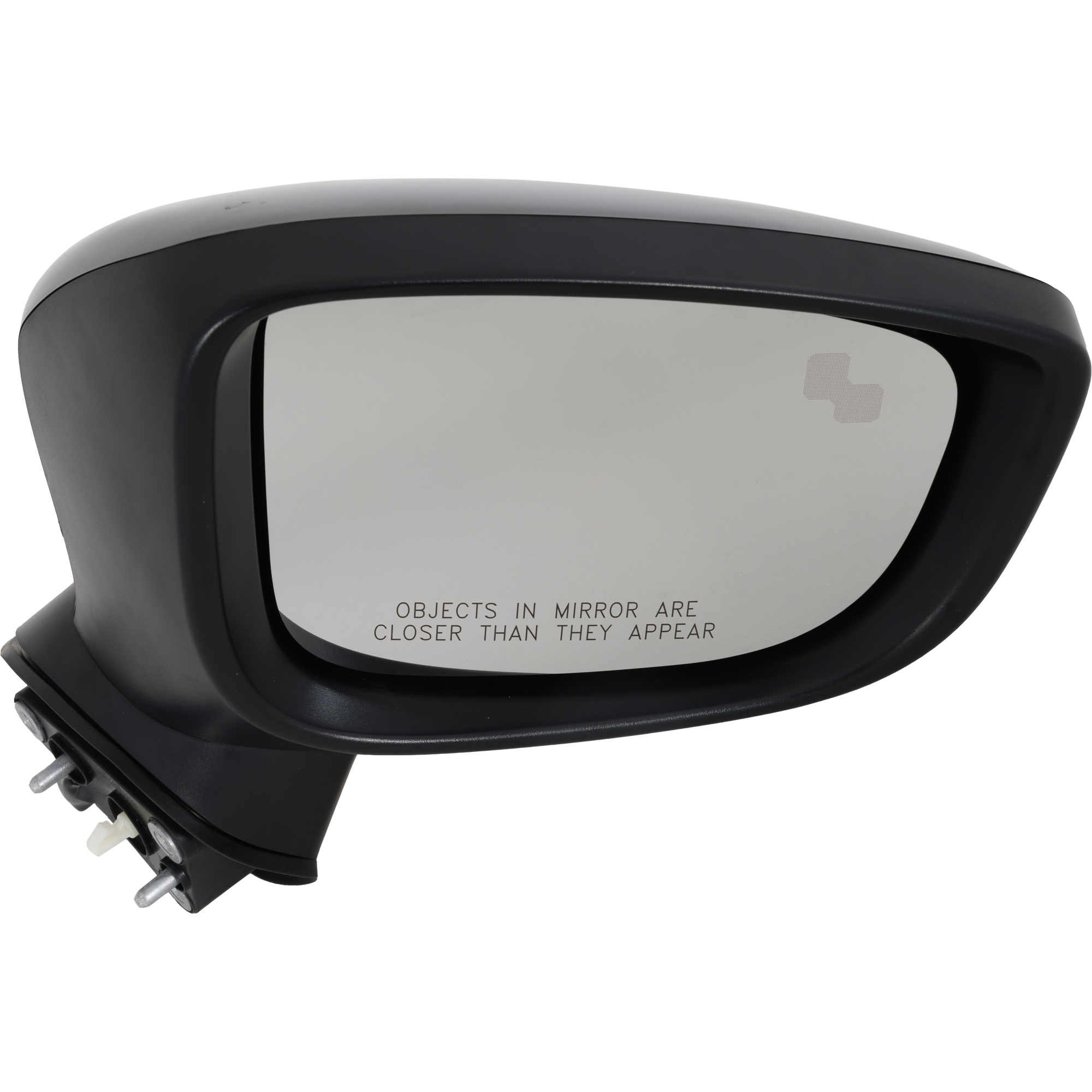 AM MAZDA 3-17-18 MIRROR RH Power Manual Folding Non Heated Paintable w BSD and Signal Light Mexico Built Vehicle Hatchback Sedan SKU MZ89ER S Partslink MA1321245 OEM BAJD69121B PFM