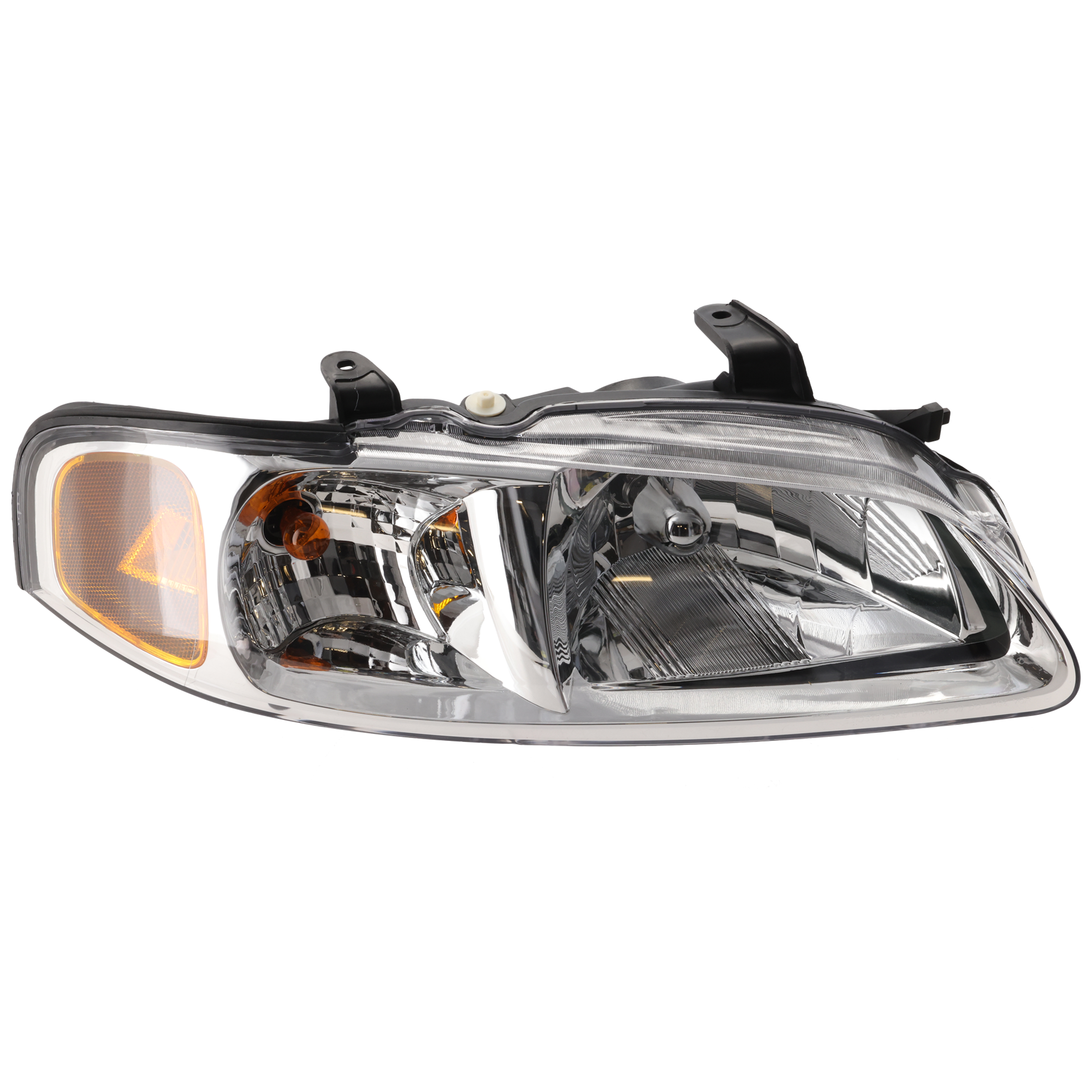 AM SENTRA 02-03 HEAD LAMP RH Assembly Halogen w Chrome Trim CA GXE XE Limited Models SKU N100111 Partslink NI2503149 OEM B60104Z300