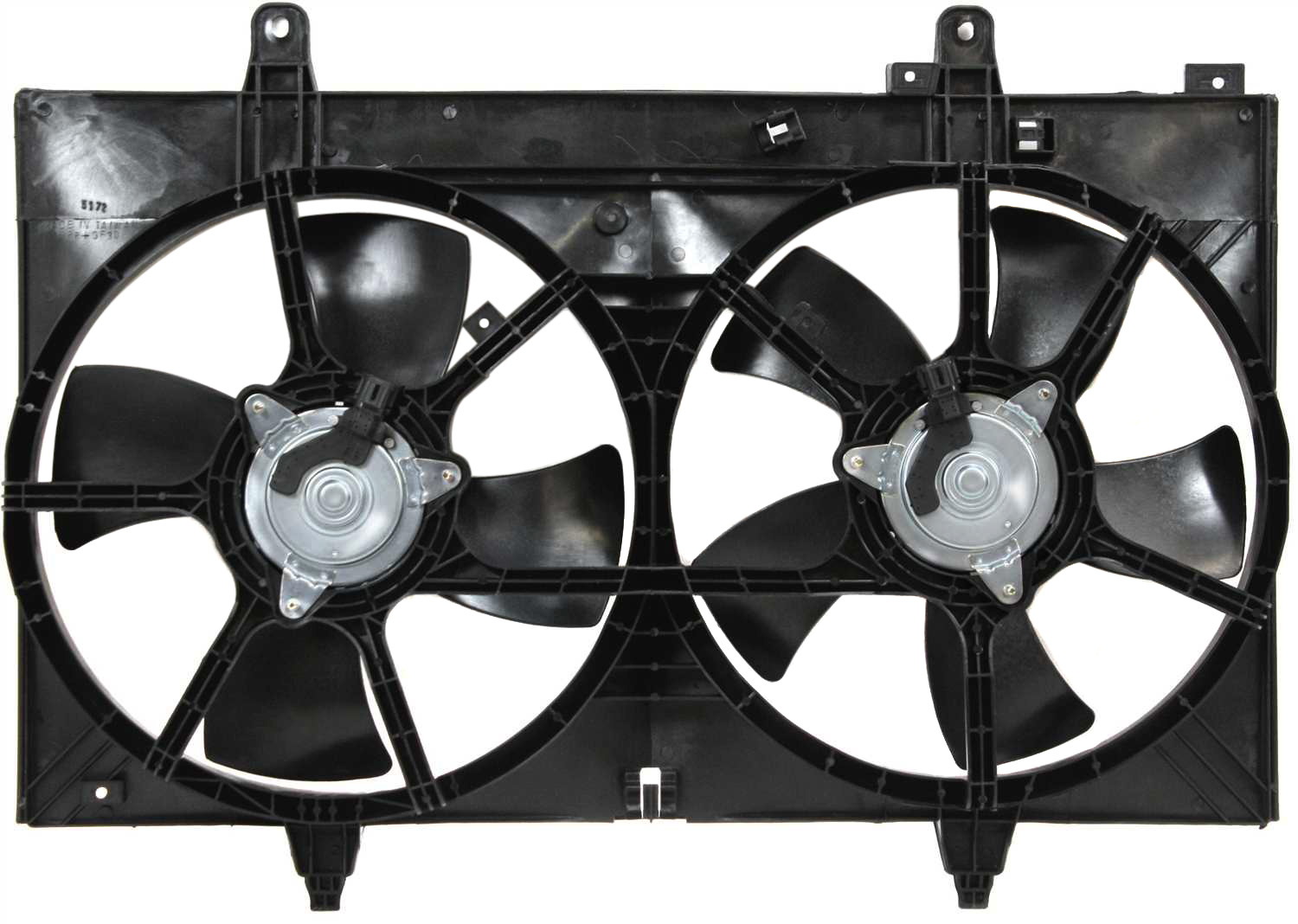 AM MURANO 03-07 RADIATOR FAN SHROUD ASSEMBLY Dual Fan w Air Conditioning SKU N160903 Partslink NI3115124 OEM 21481CA00B