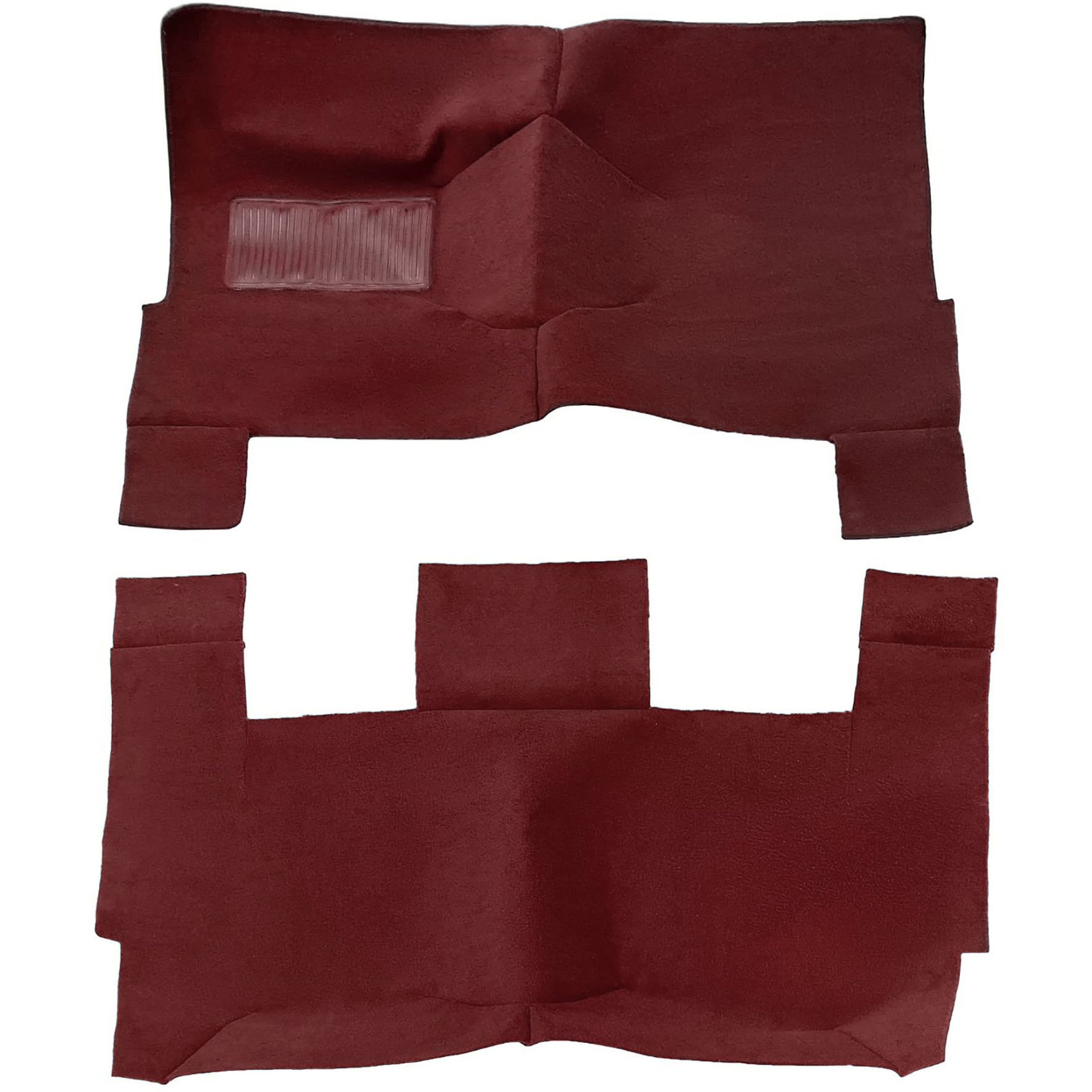 AM Front and Rear Carpet Set in Maroon Nylon Cut Pile SKU NEW715202825