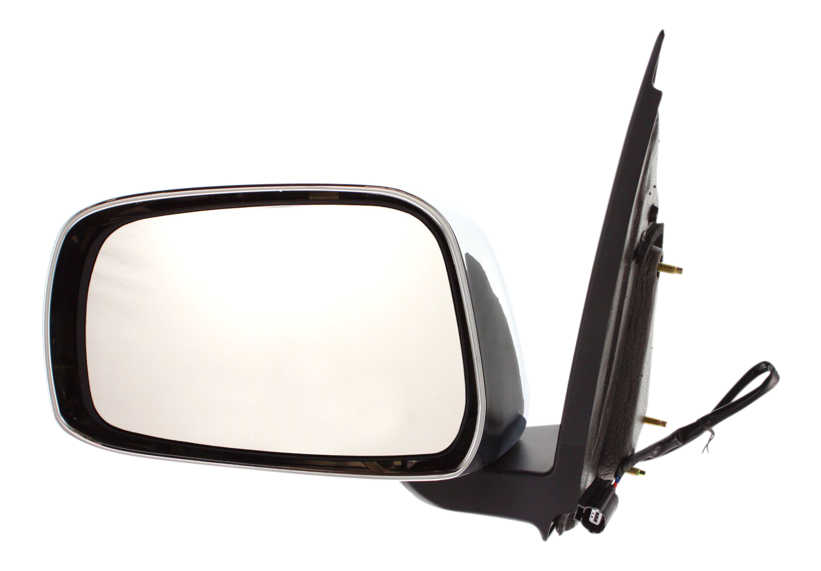 AM FRONTIER 05-10 MIRROR LH Power Manual Folding Non Heated Chrome Cap w Black Base Extended Cab LE Model SKU NS71EL Partslink NI1320170 OEM 963029BC8C