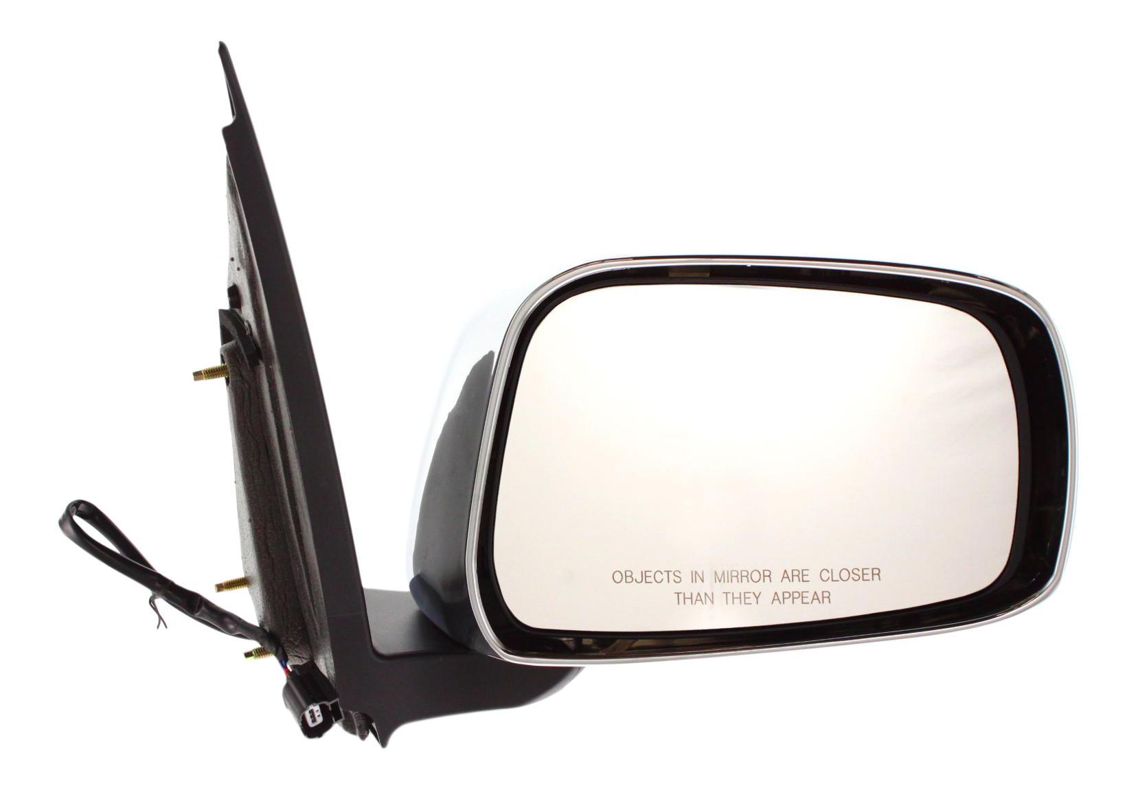 AM FRONTIER 05-10 MIRROR RH Power Manual Folding Non Heated Chrome Cap w Black Base Extended Cab LE Model SKU NS71ER Partslink NI1321170 OEM 96301EA015