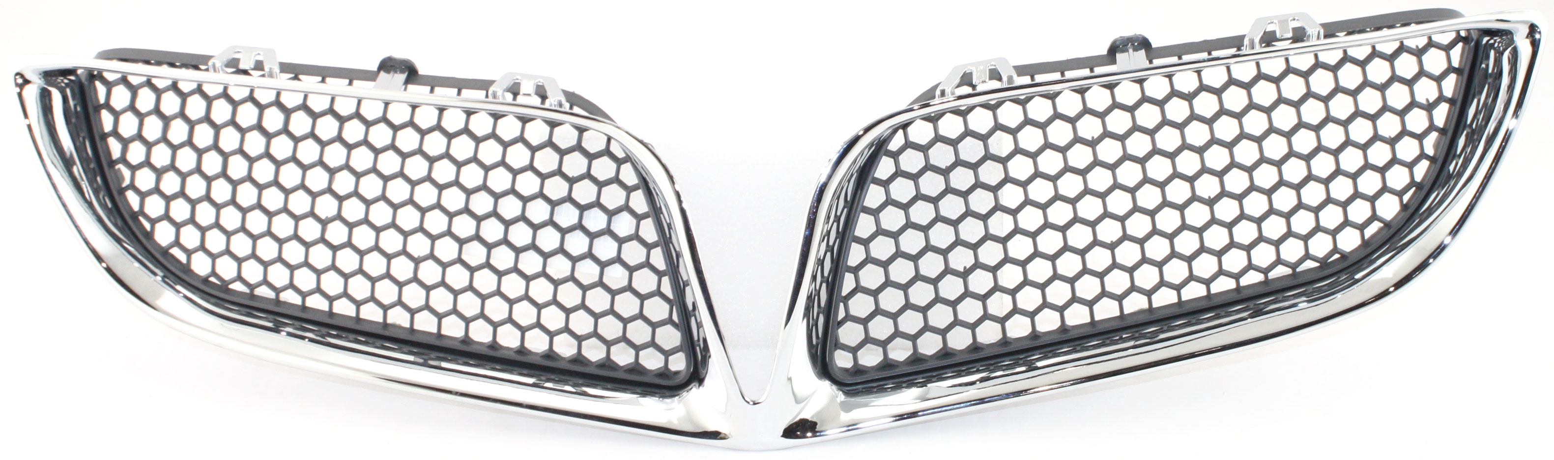AM BONNEVILLE 00-05 GRILLE Plastic Chrome Shell Painted Dark Gray Insert SE Model SKU P070103 Partslink GM1200452 OEM 25649507