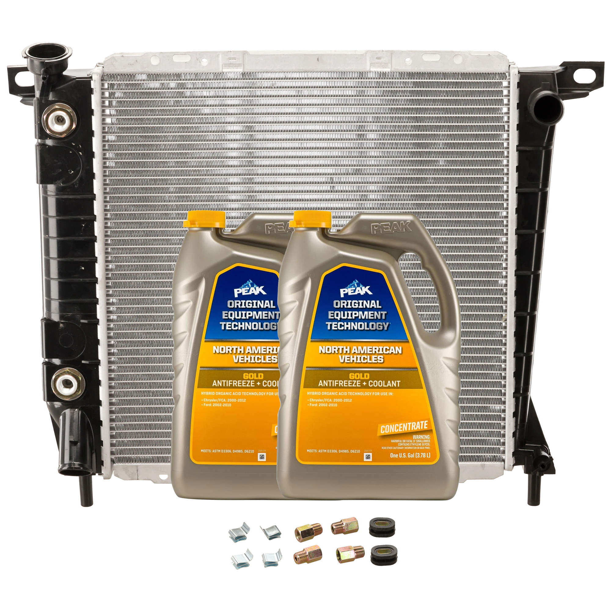 AM BRONCO II 85-90 EXPLORER 91-94 RANGER 85-94 RADIATOR 3 pc Kit includes Coolant Antifreeze SKU P1061-86-734GOEM 2