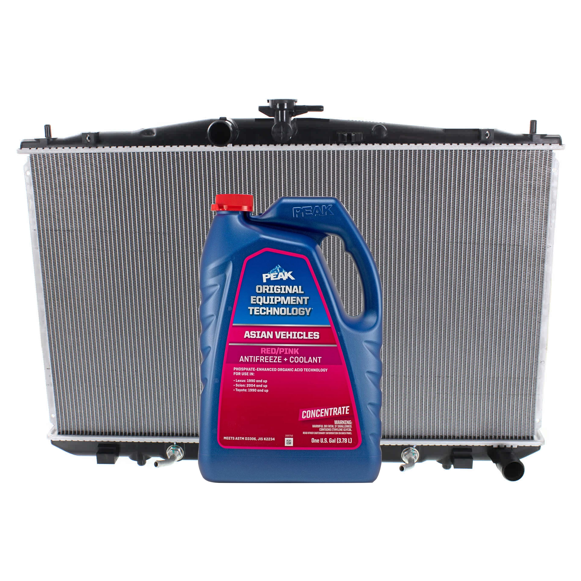 AM RX450H 10-15 RADIATOR 6 Cyl. 3.5L Engine 2 pc Kit includes Coolant Antifreeze SKU P13117-86-174POEM 1