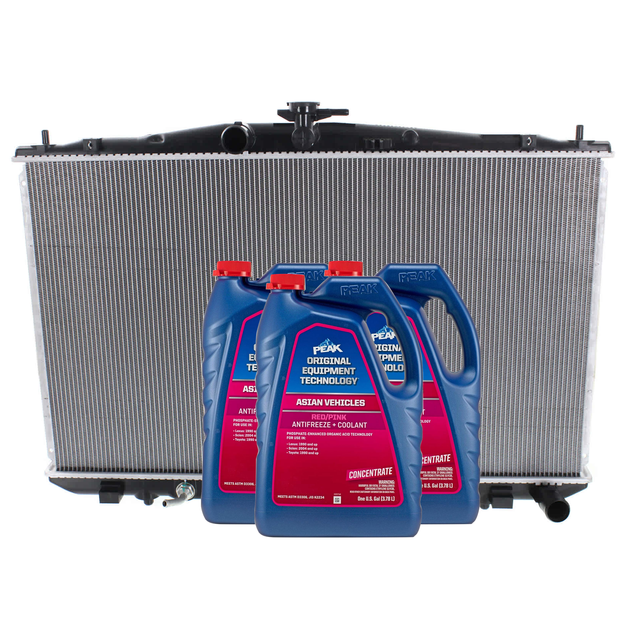 AM RX350-10-15 SIENNA 11-16 RADIATOR 6 Cyl. 3.5L Engine 4 pc Kit includes Coolant Antifreeze SKU P13117-86-174POEM 3