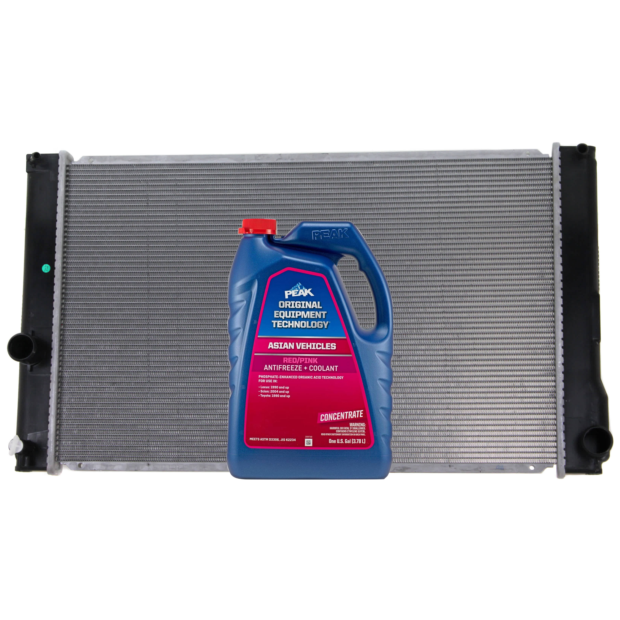 AM PRIUS 10-15 PRIUS PLUG IN 12-15 PRIUS V 12-17 RADIATOR 2 pc Kit with Coolant Antifreeze SKU P13119-86-174POEM 1