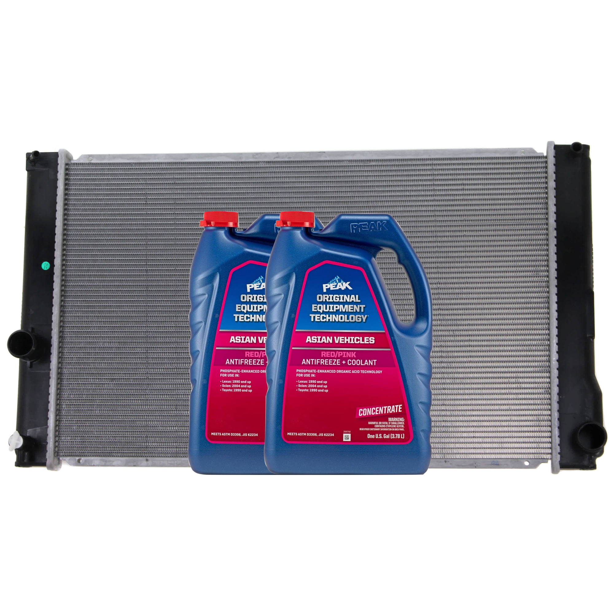 AM PRIUS 10-15 PRIUS PLUG IN 12-15 PRIUS V 12-17 RADIATOR 3 pc Kit with Coolant Antifreeze SKU P13119-86-174POEM 2