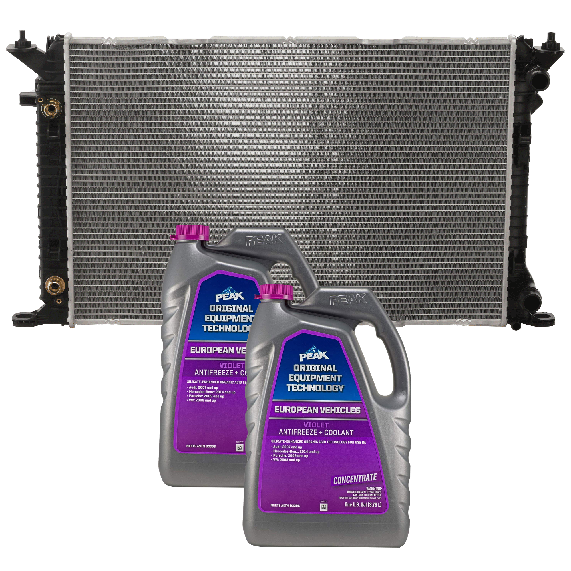 AM A5 QUATTRO 10-17 A4 QUATTRO 09-16 RADIATOR 3 pc kit with Coolant Antifreeze Set of 3 SKU P13188-86-314POEMV 2