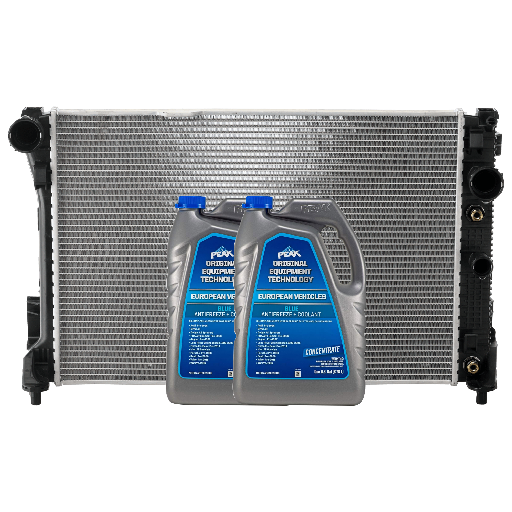 AM C250-12-12 E350-10-11 GLK350-13-13 RADIATOR 3 pc Kit includes Coolant Antifreeze SKU P13213-86-314BOEME 2