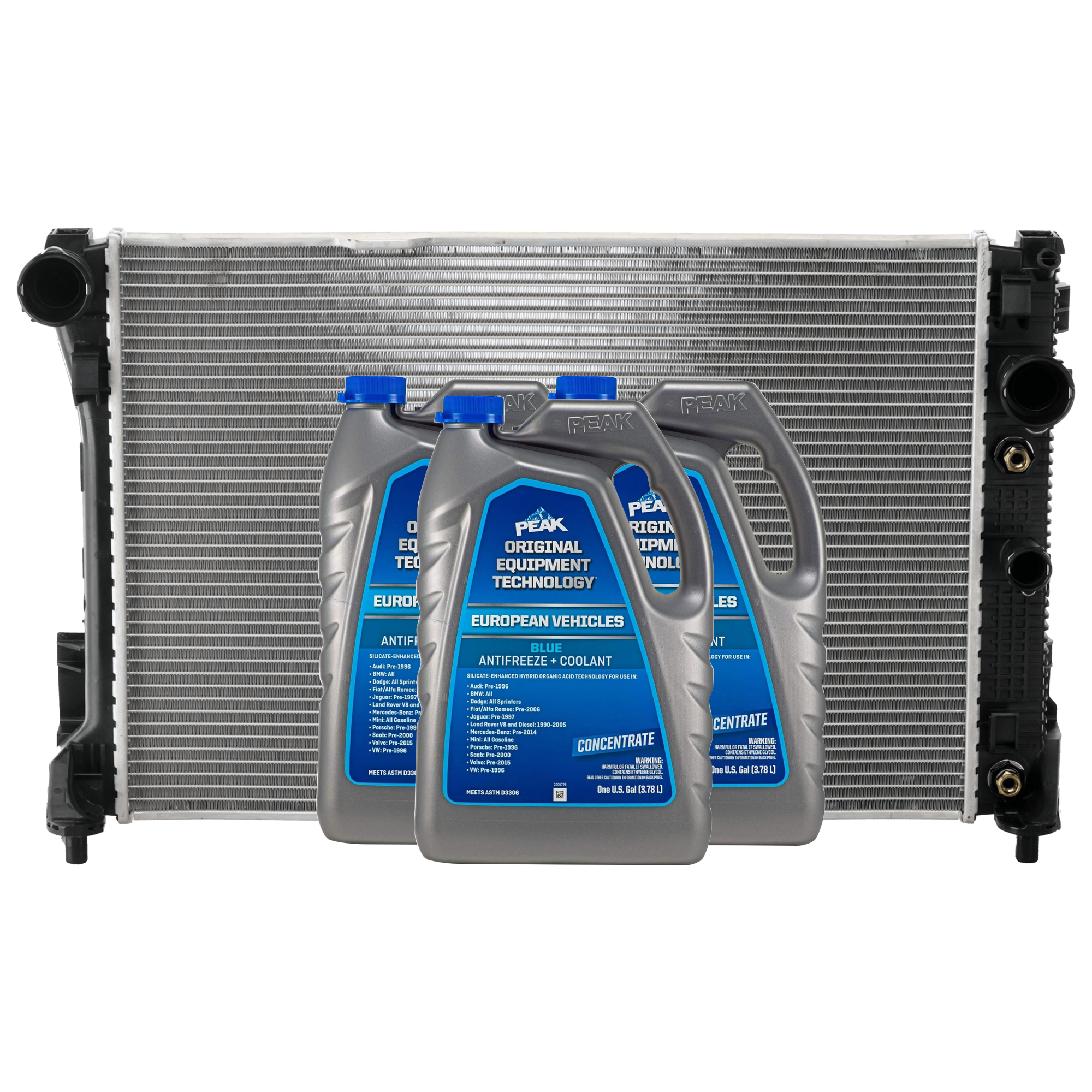 AM SLK250-12-15 RADIATOR 4 pc Kit includes Coolant Antifreeze SKU P13213-86-314BOEME 3