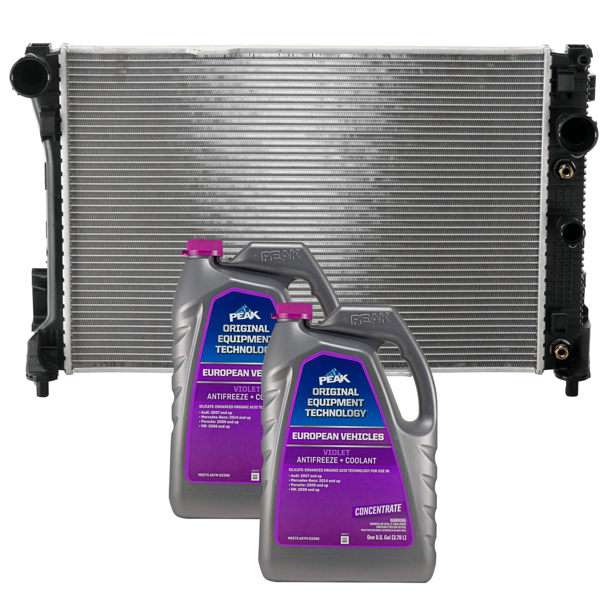 AM GLK350-14-15 RADIATOR 3 pc kit with Coolant Antifreeze SKU P13213-86-314POEMV 2