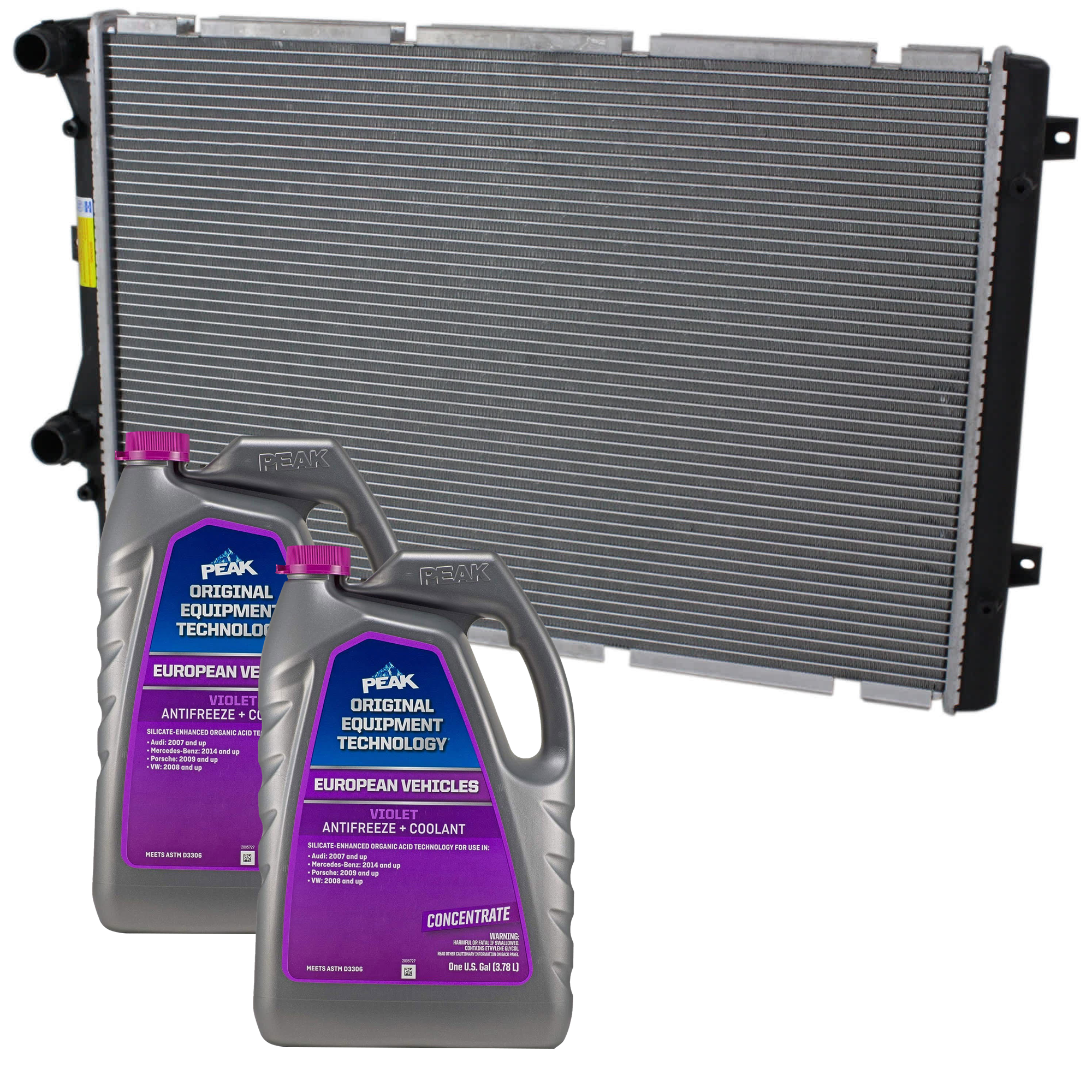AM A3-09-12 GTI 10-14 RADIATOR 3 pc kit Aluminum Core 4 Cyl 2.0L Engine 1 Row Core w Coolant Antifreeze SKU P13235-86-314POEMV 2