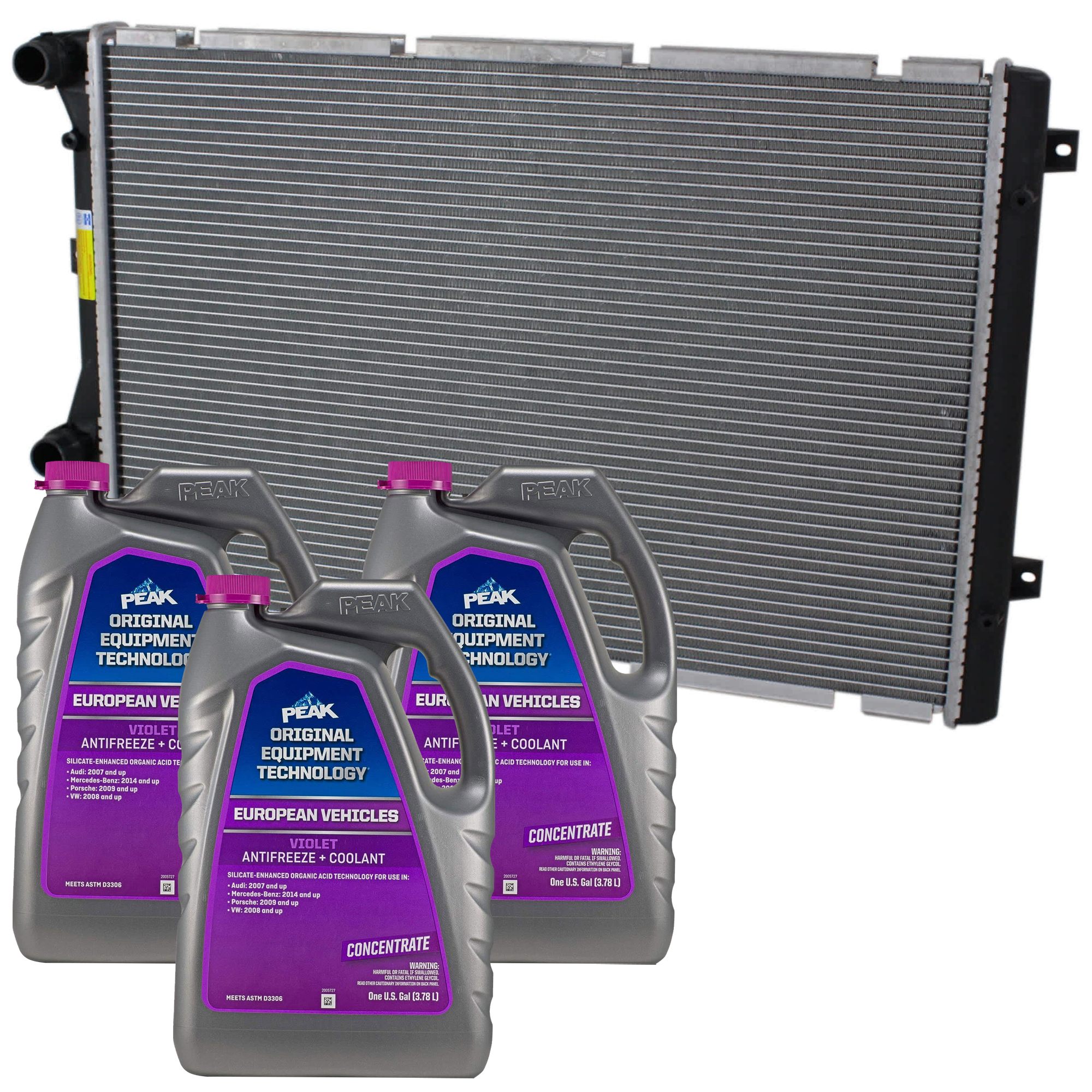AM A3 A3 QUATTRO 13-13 RADIATOR 4 pc kit Aluminum Core 4 Cyl 2.0L Engine 1 Row Core w Coolant Antifreeze SKU P13235-86-314POEMV 3