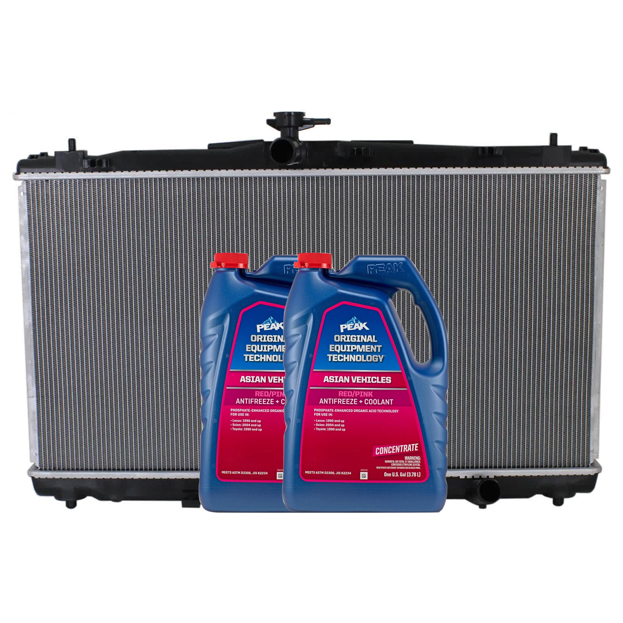 AM CAMRY 12-17 RADIATOR Aluminum Core 4 Cyl. 2.5L Engine 1 Row Core 3 pc kit w Coolant Antifreeze SKU P13269-86-174POEM 2