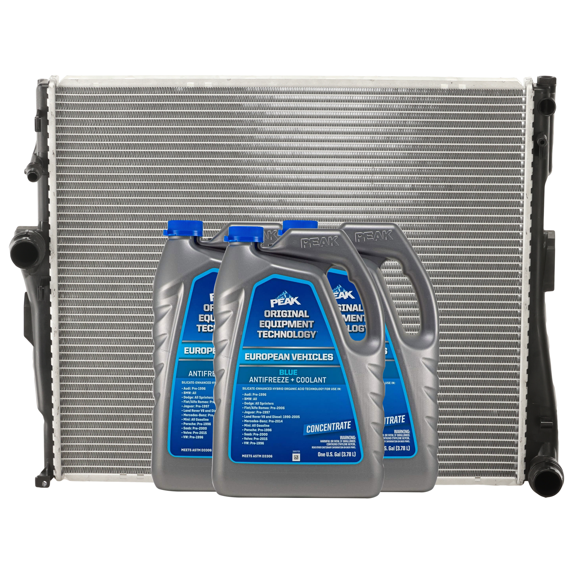 AM X3-07-10 RADIATOR 4 pc Kit includes Coolant Antifreeze SKU P13277-86-314BOEME 3