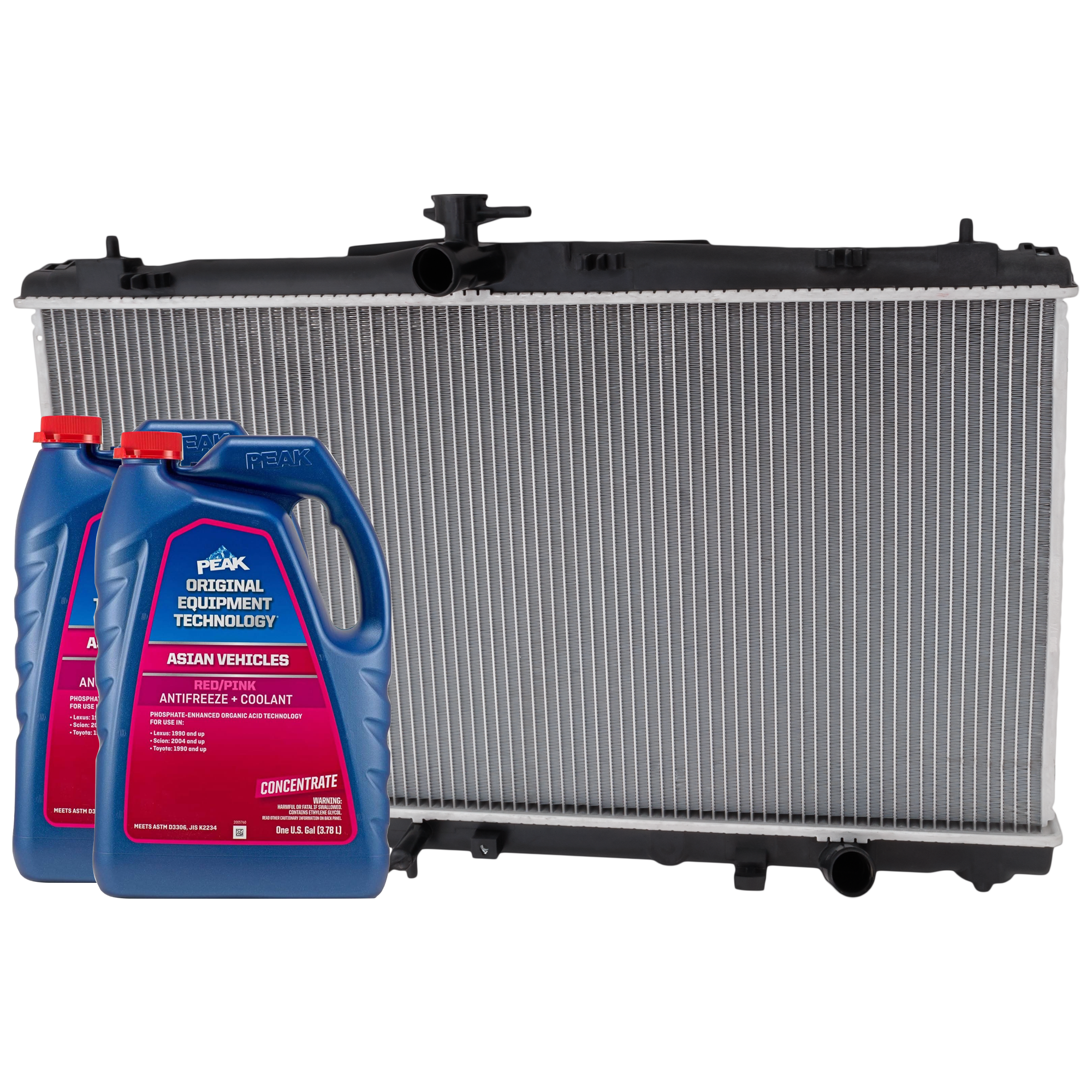 AM ES350 ES300H 13-18 RADIATOR 3 pc kit with 2 gallon Coolant SKU P13338-86-174POEM 2