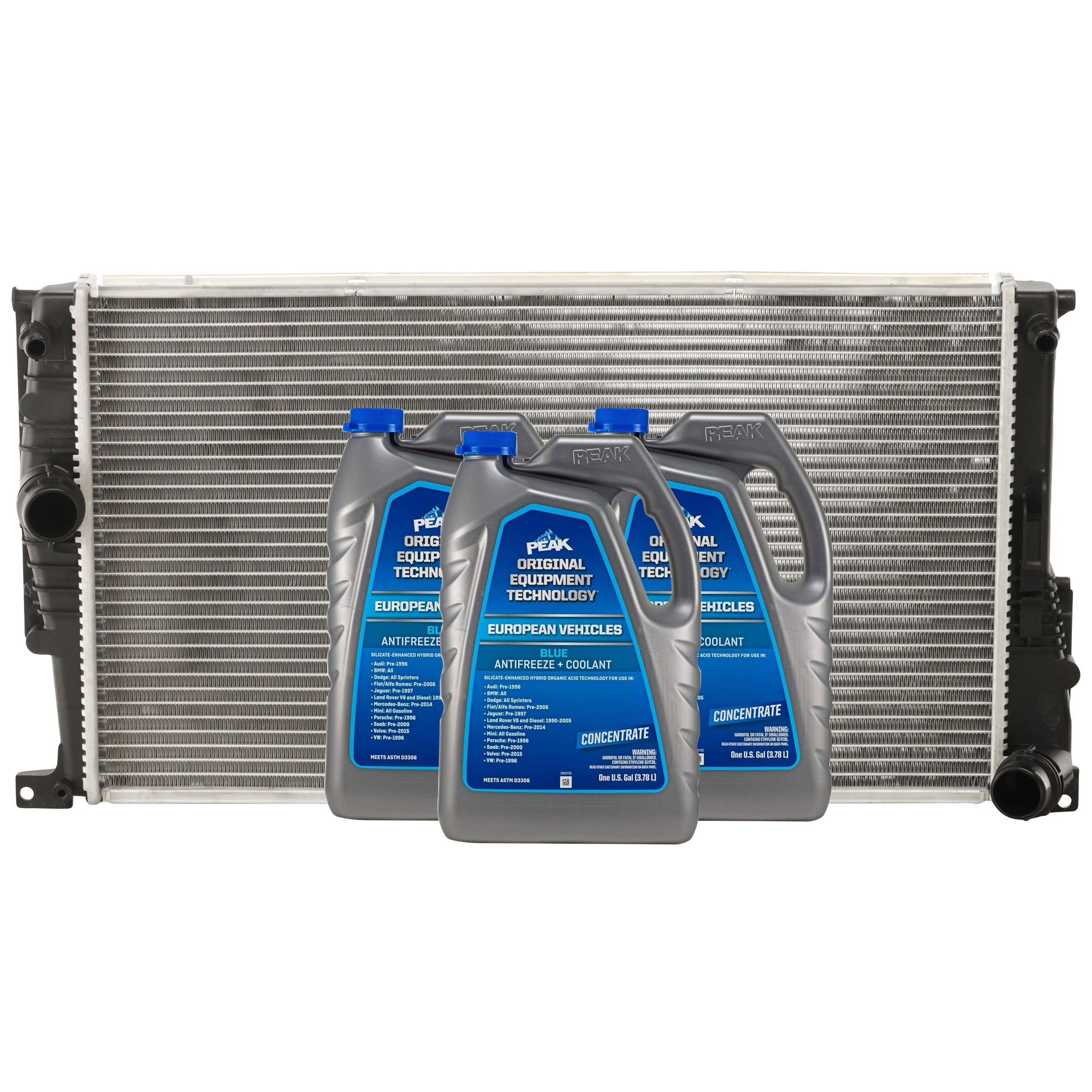 AM BMW 3 SERIES 13-18 RADIATOR 4 pc kit with 3 Coolant Antifreeze SKU P13394-86-314BOEME 3