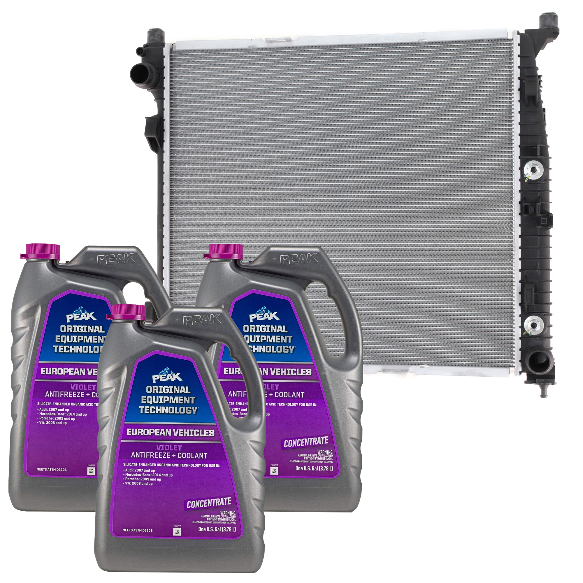 AM GL CLASS 14-16 RADIATOR 4 pc kit with Coolant Antifreeze SKU P13505-86-314POEMV 3