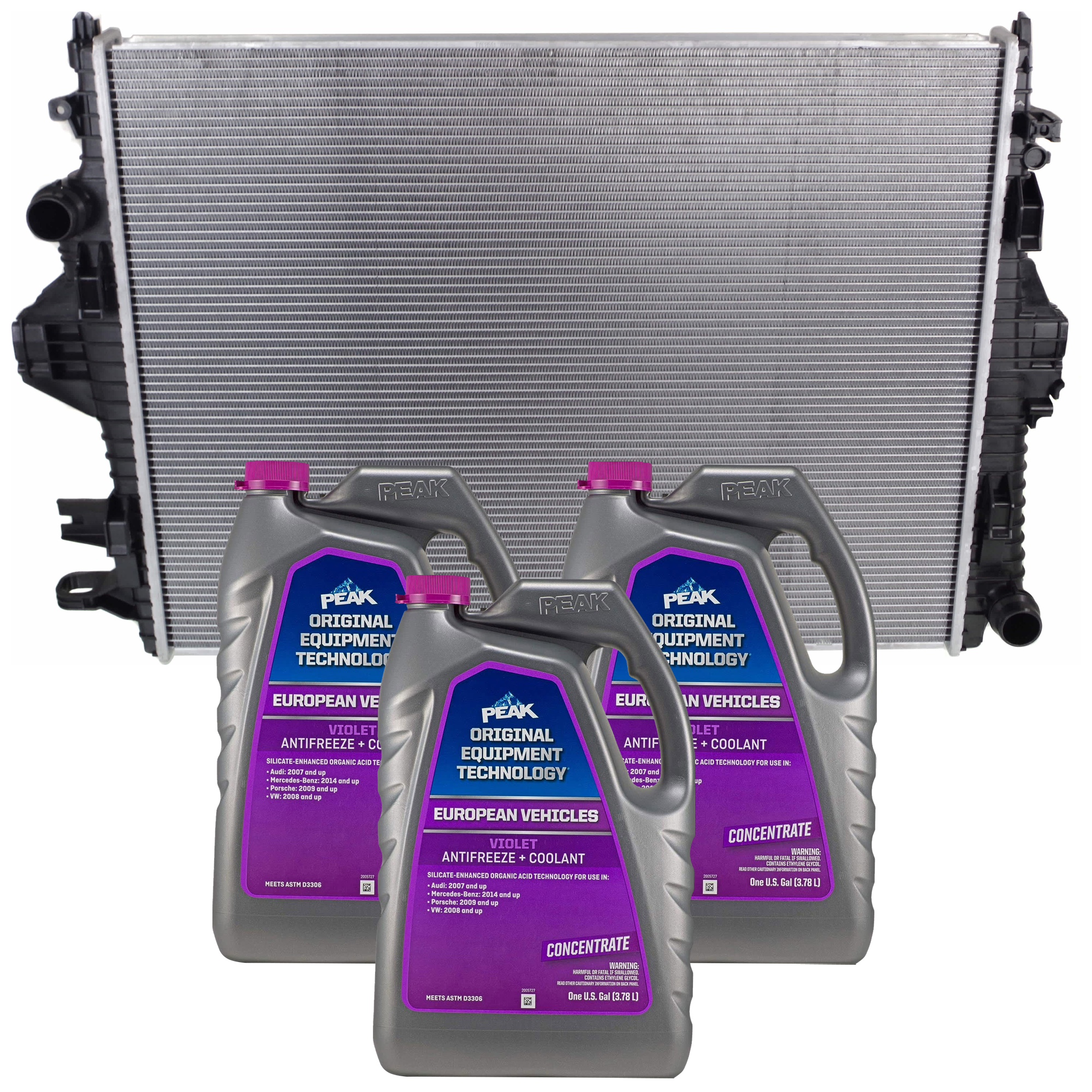 AM CAYENNE 13-18 RADIATOR 4 pc kit with Coolant Antifreeze SKU P13551-86-314POEMV 3