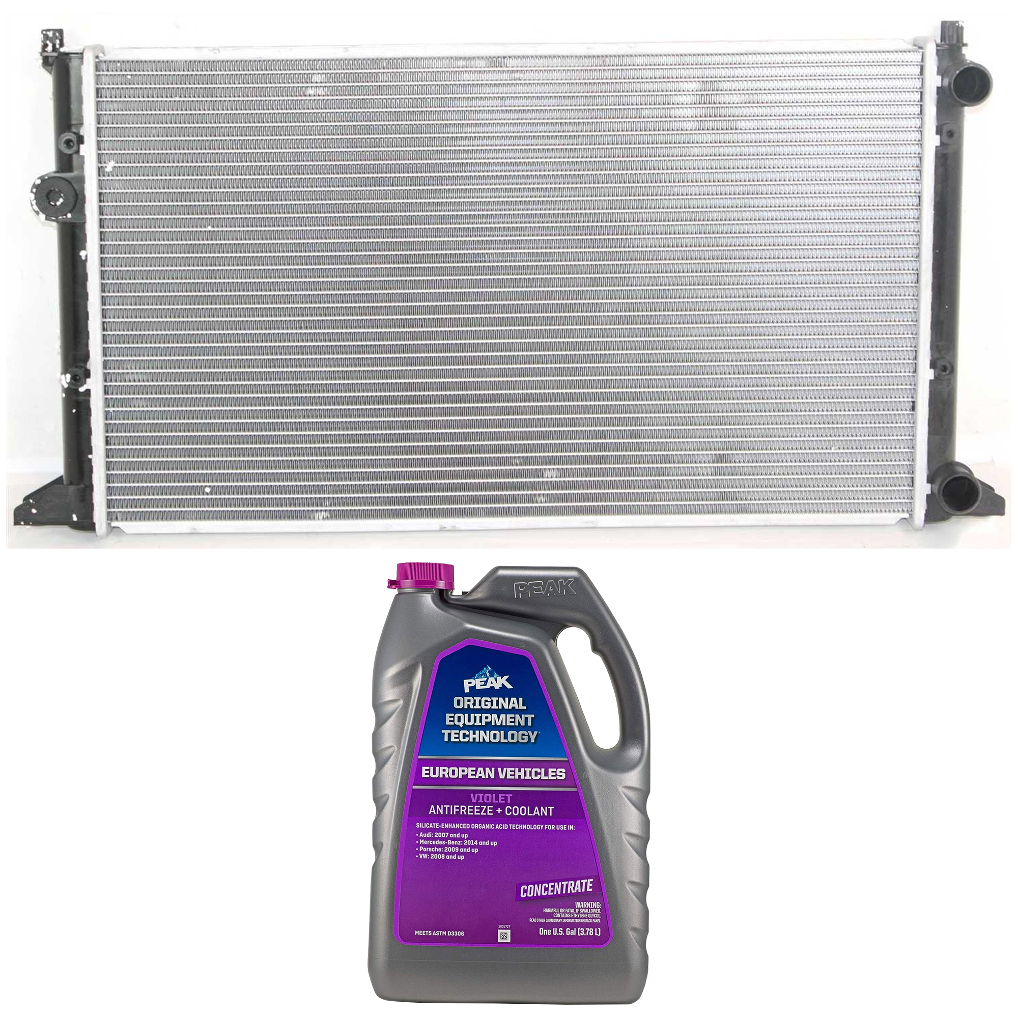 AM GOLF JETTA 93-99 RADIATOR 2 pc kit includes Coolant Antifreeze SKU P1557-86-314POEMVW 1