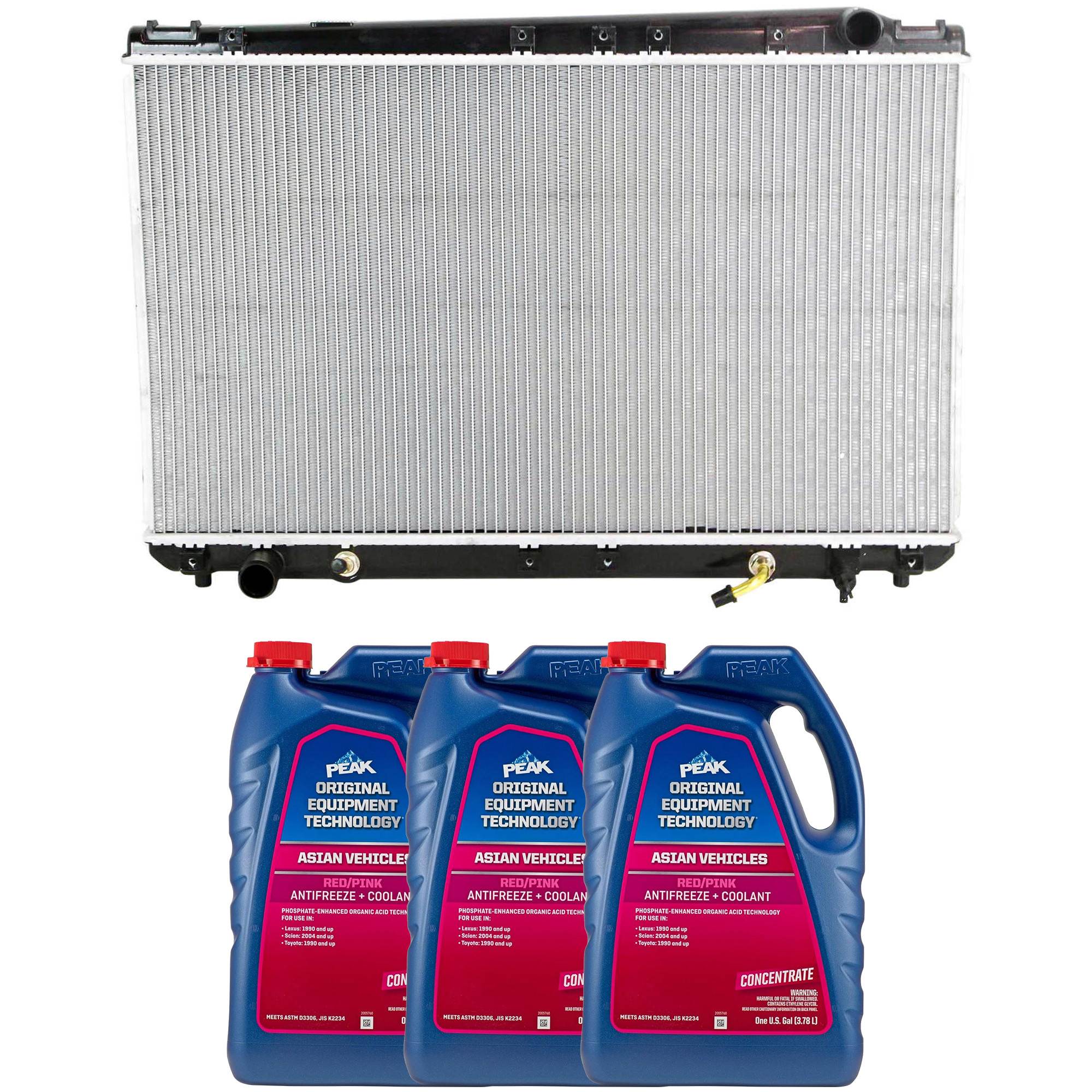 AM AVALON 95-99 ES300-94-96 RADIATOR 4 pc Kit includes Coolant Antifreeze SKU P1746-86-374ROEM 3