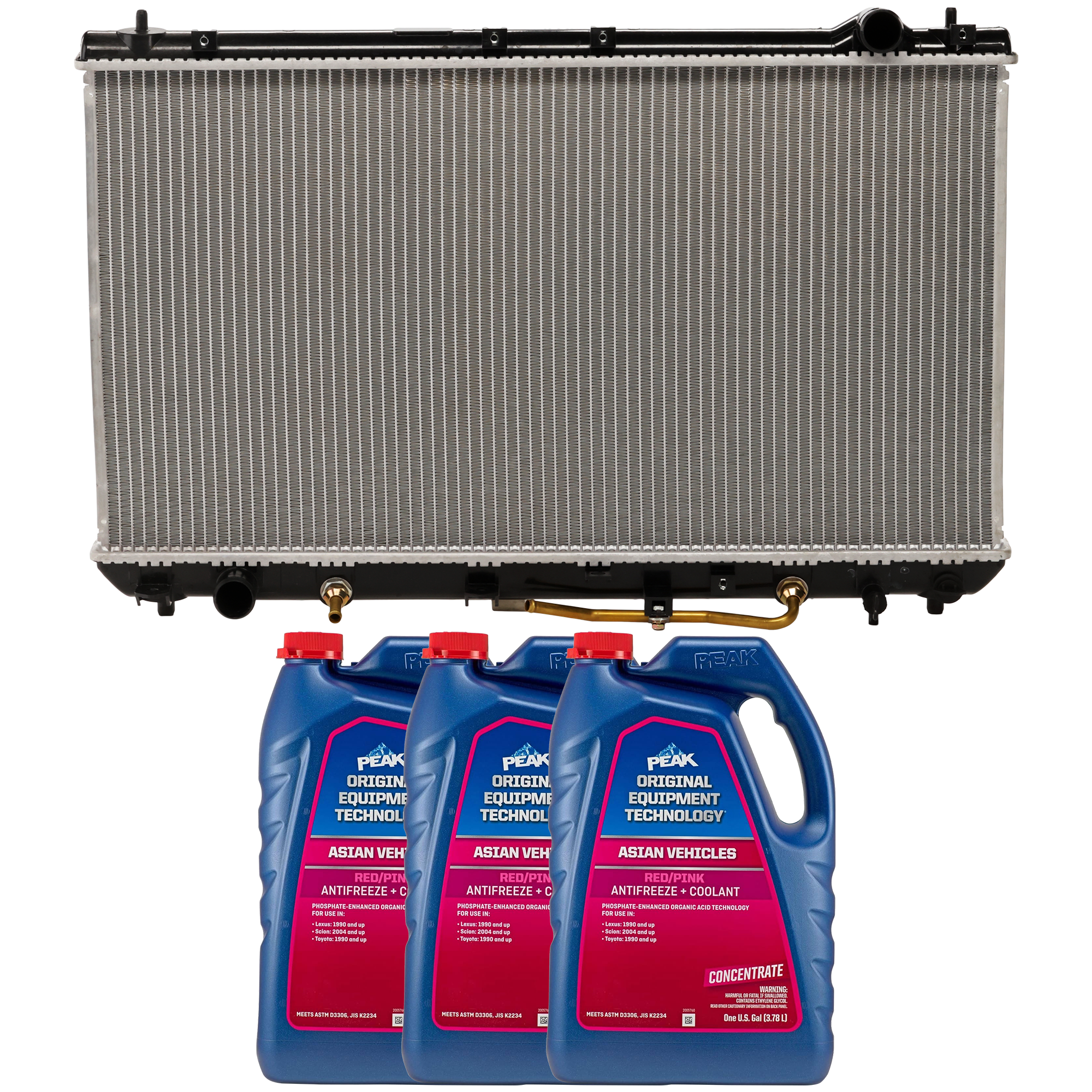 AM CAMRY ES300-97-01 SOLARA 99-03 RADIATOR 4 pc Kit includes Coolant Antifreeze SKU P1910-86-374ROEM 3