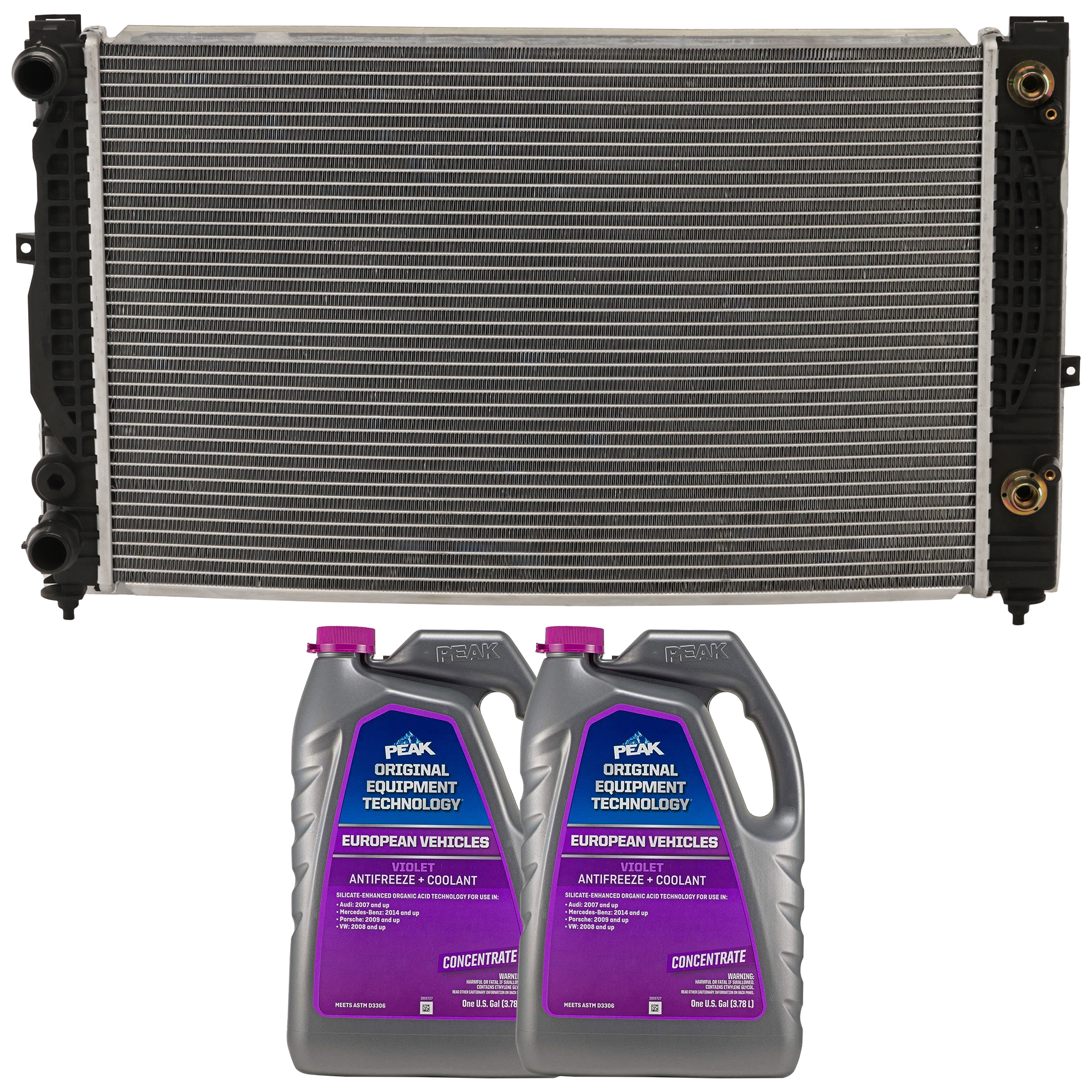 AM A4 A4 QUATTRO 97-01 PASSAT 98-05 RADIATOR 3 pc kit includes Coolant Antifreeze SKU P2034-86-314POEMVW 2