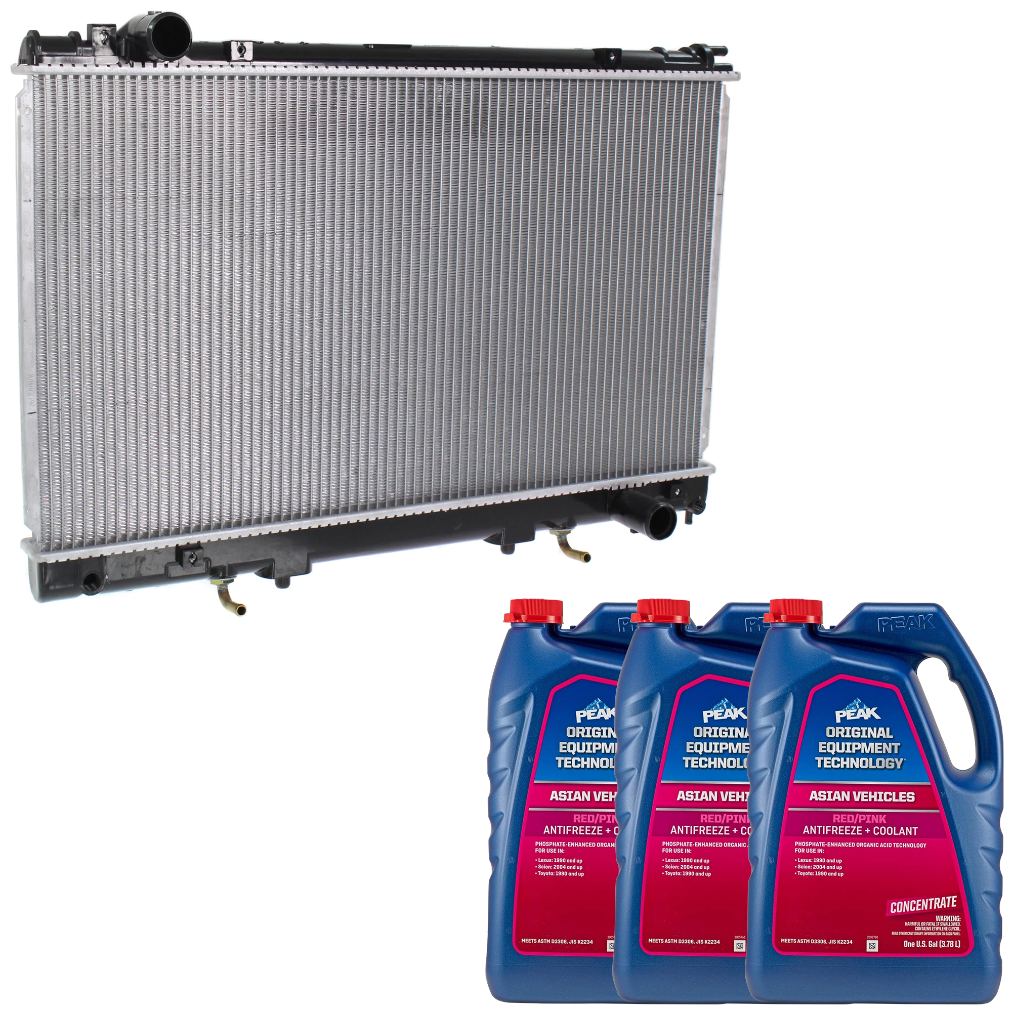 AM LS400-95-00 RADIATOR 4 pc Kit includes Coolant Antifreeze SKU P2058-86-374ROEM 3