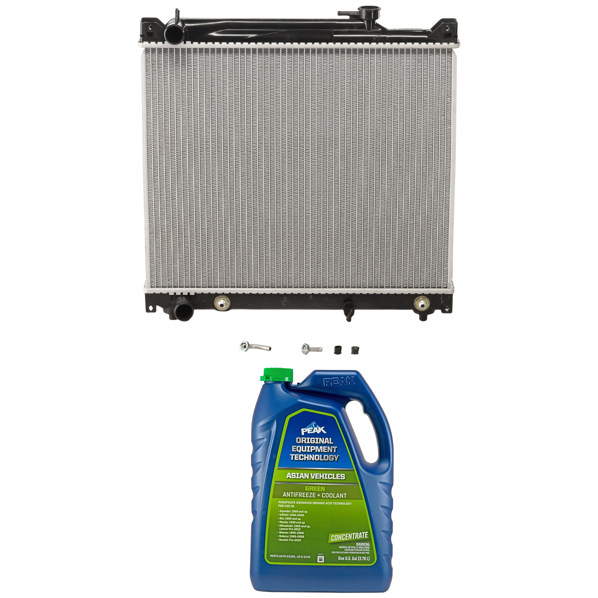 AM SIDEKICK 96-98 RADIATOR 2 pc kit includes Coolant Antifreeze SKU P2087-86-374GROEM 1