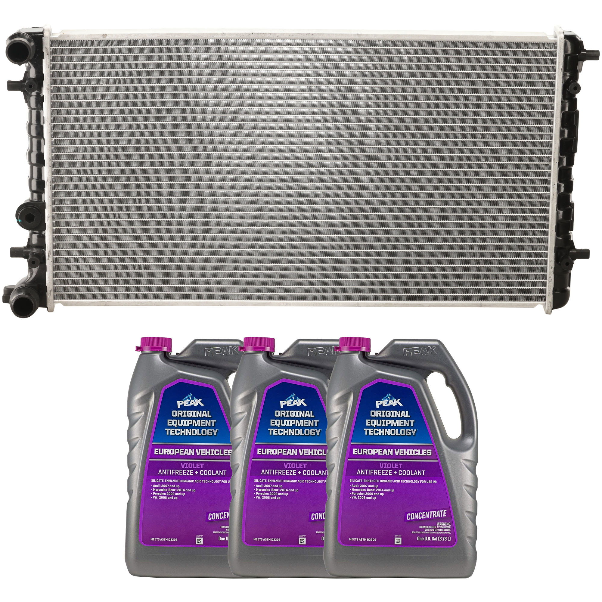 AM BEETLE 99-06 RADIATOR 3 pc kit includes Coolant Antifreeze SKU P2241-86-314POEMVW 2