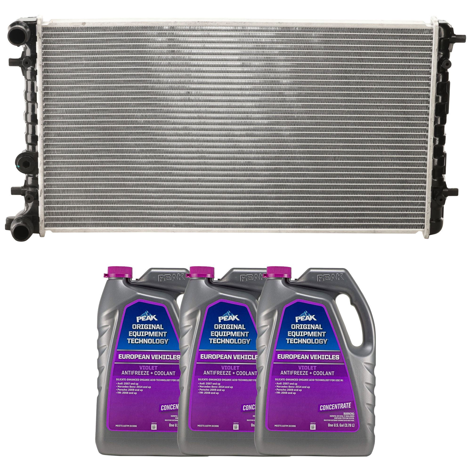 AM BEETLE 06-10 RADIATOR 4 pc Kit includes Coolant Antifreeze SKU P2241-86-314POEMVW 3