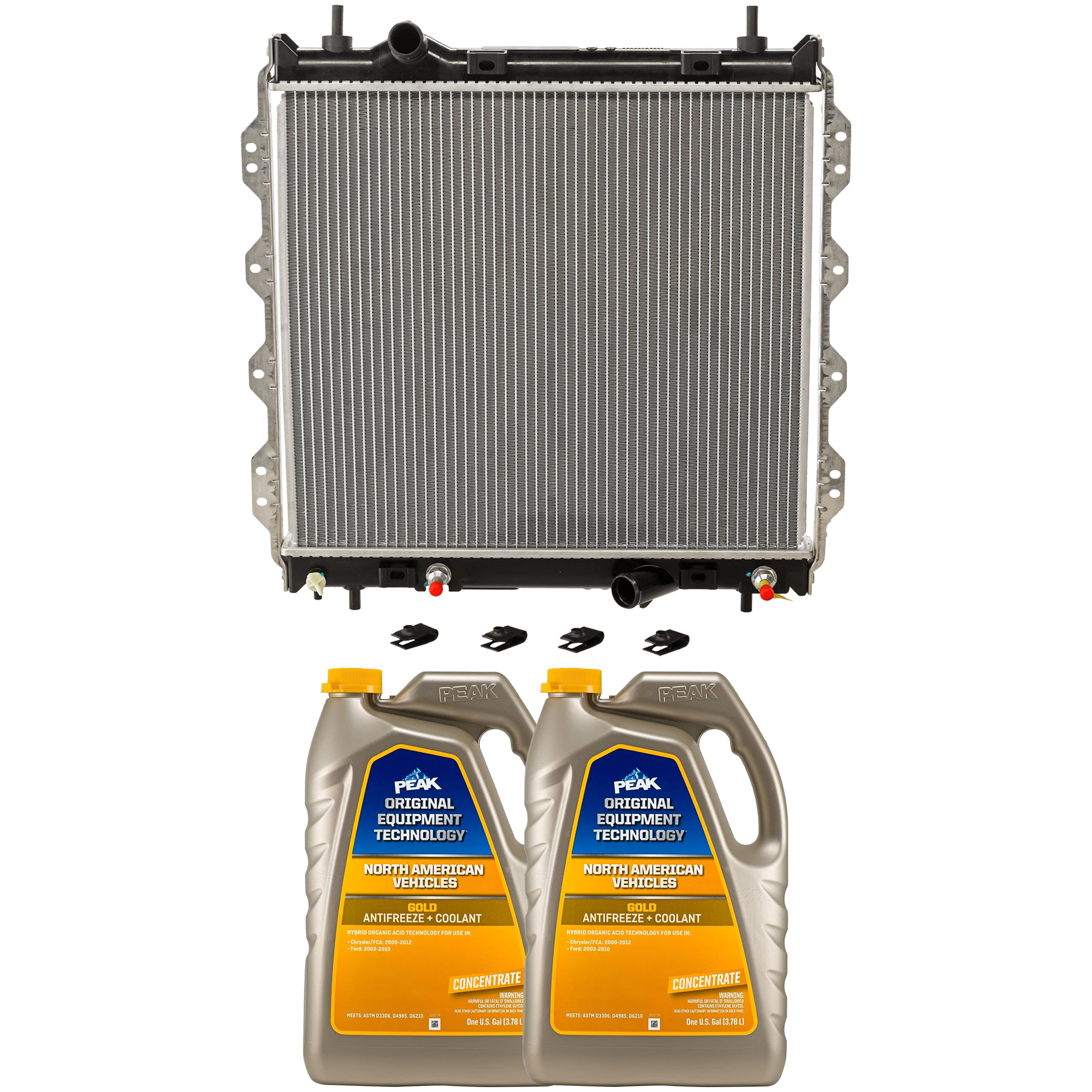 AM PT CRUISER 01-10 RADIATOR 3 pc kit with Coolant Antifreeze SKU P2298-86-734GOEM 2