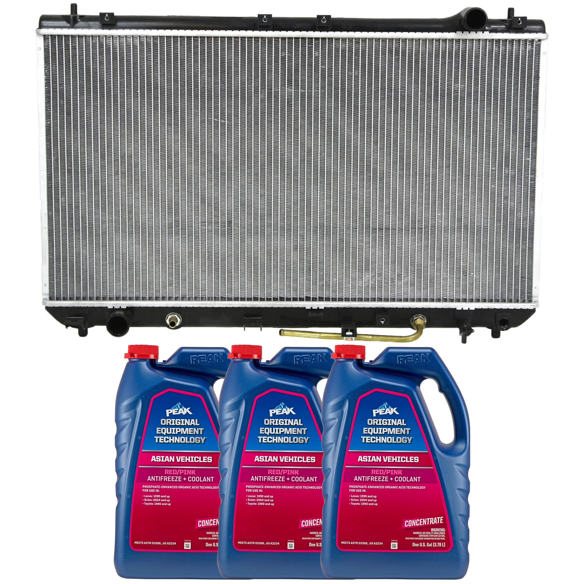 AM ES300-97-01 RADIATOR 4 pc kit with Coolant Antifreeze SKU P2299-86-374ROEM 3