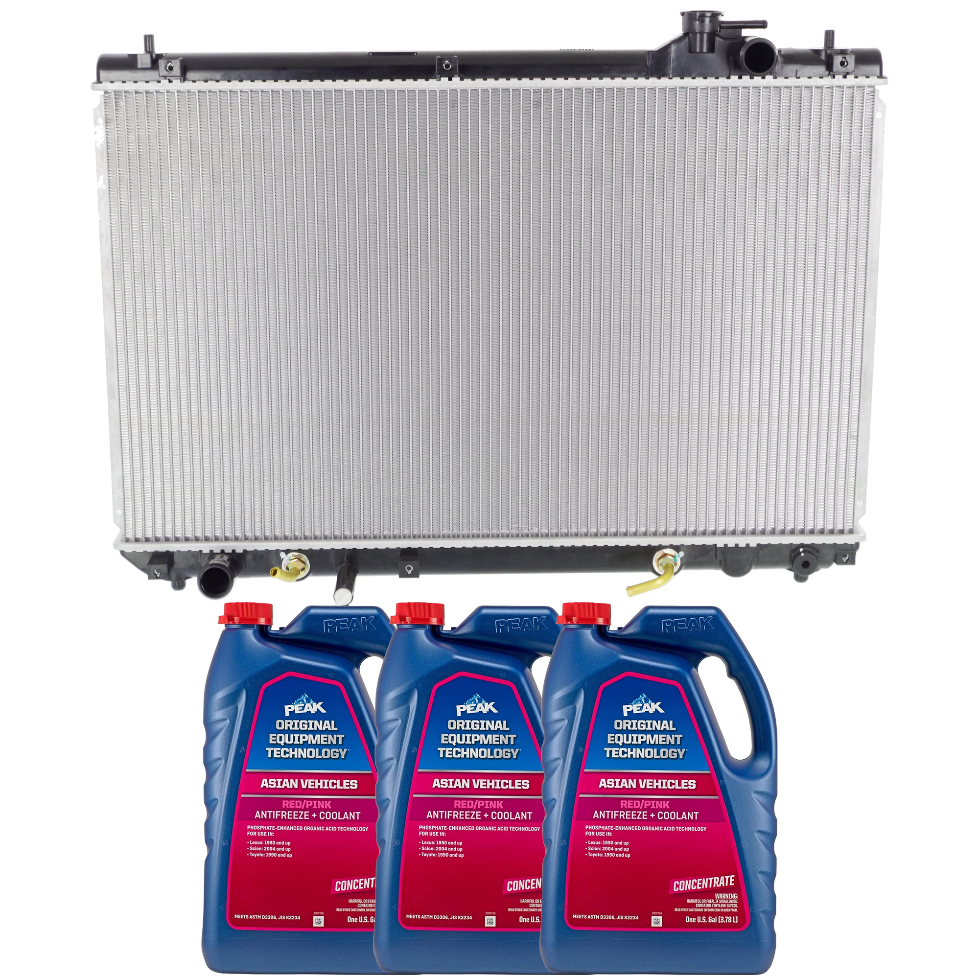 AM HIGHLANDER 04-05 RADIATOR 4 pc kit with Coolant Antifreeze SKU P2377-86-174POEM 3