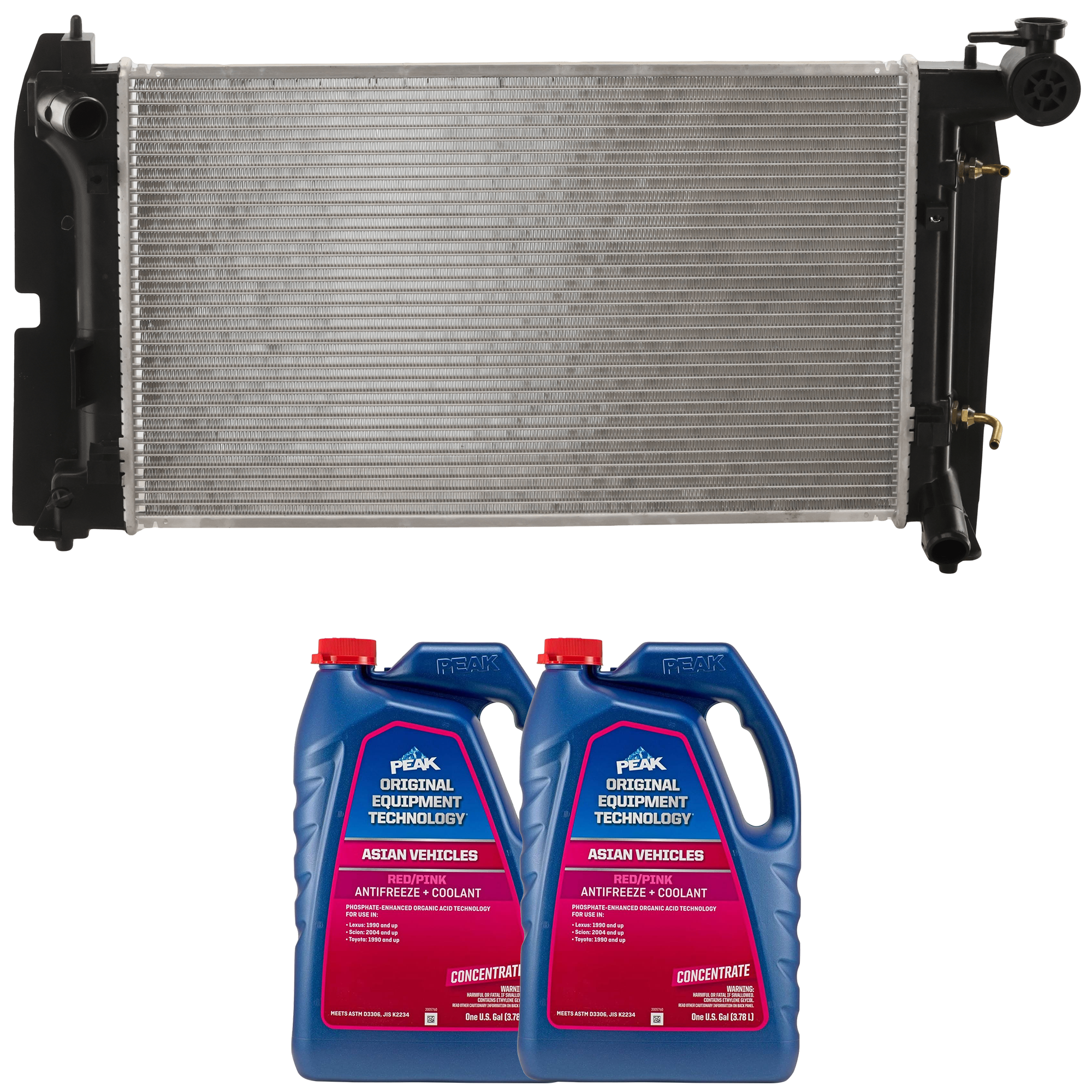 AM COROLLA MATRIX 03-03 RADIATOR 3 pc kit with Coolant Antifreeze SKU P2428-86-374ROEM 2