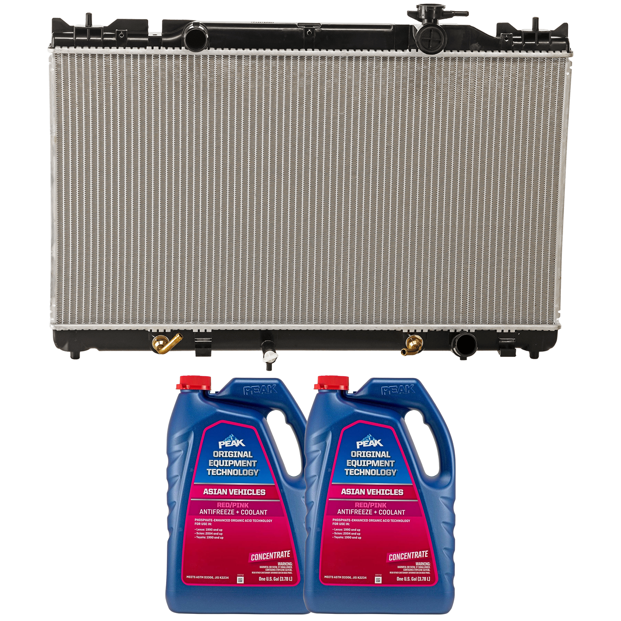 AM CAMRY 02-03 RADIATOR 3 pc kit with Coolant Antifreeze SKU P2437-86-374ROEM 2