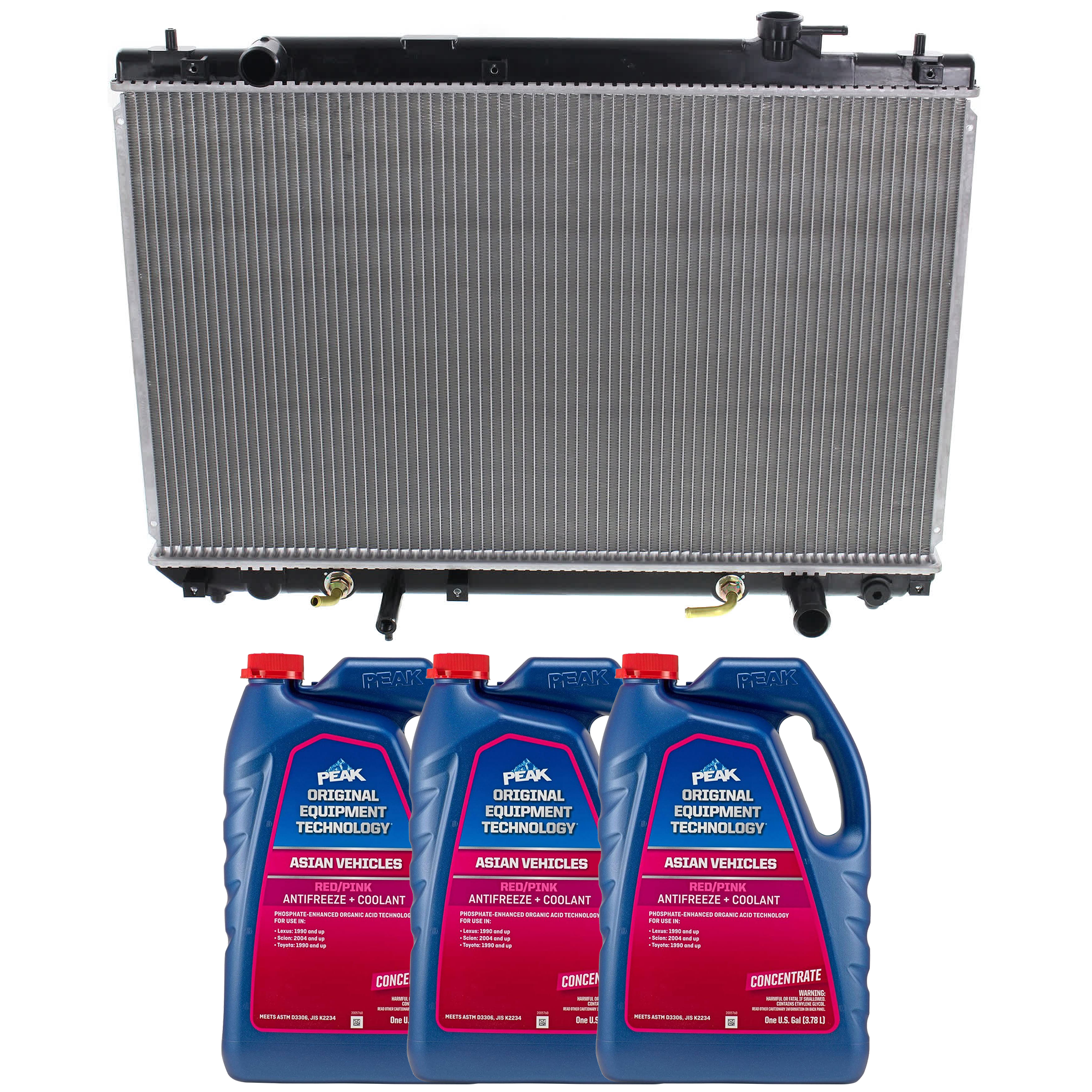 AM HIGHLANDER 04-07 RADIATOR 3 pc kit with Coolant Antifreeze SKU P2453-86-174POEM 2