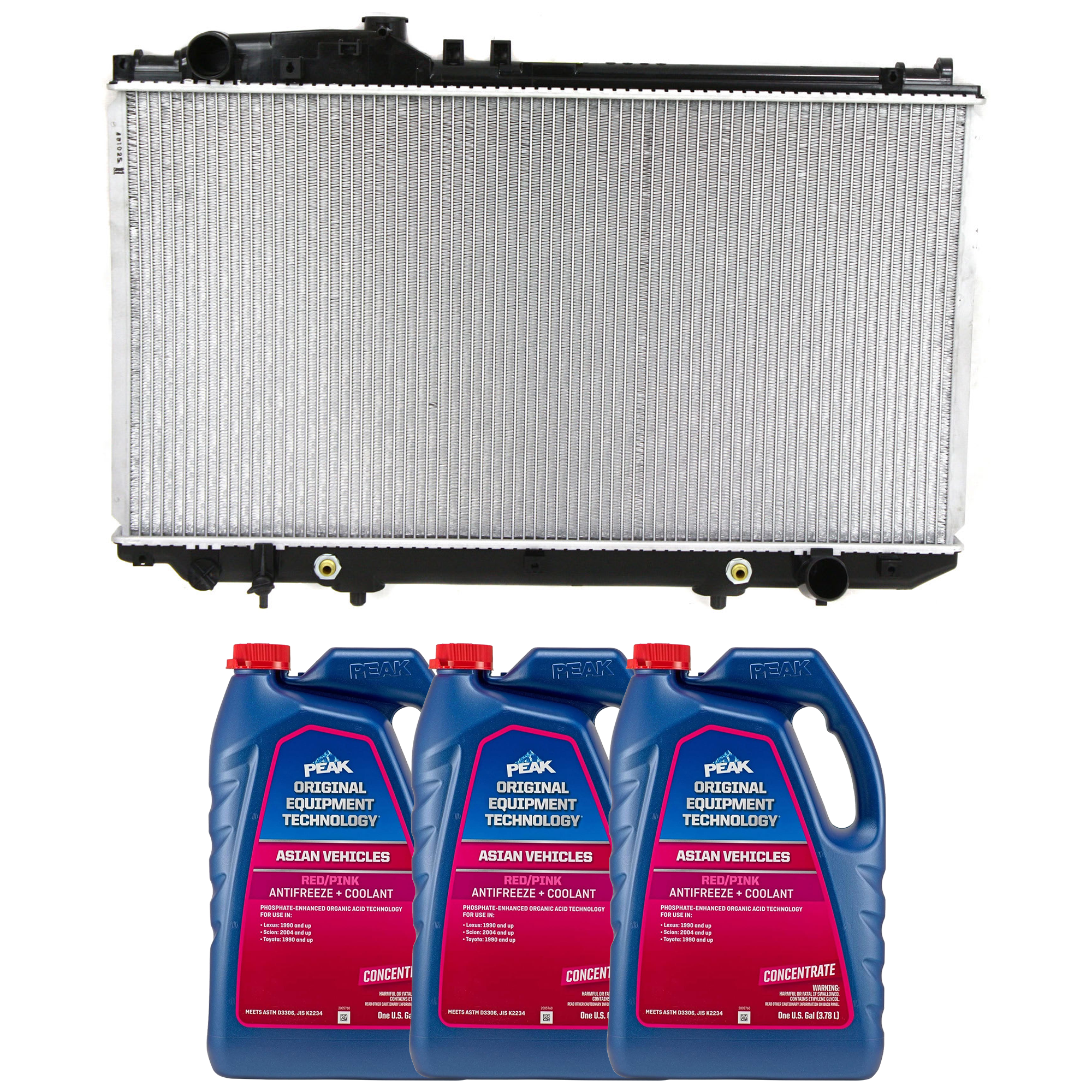 AM GS430-03-05 RADIATOR 4 pc kit with Coolant Antifreeze SKU P2541-86-174POEM 3