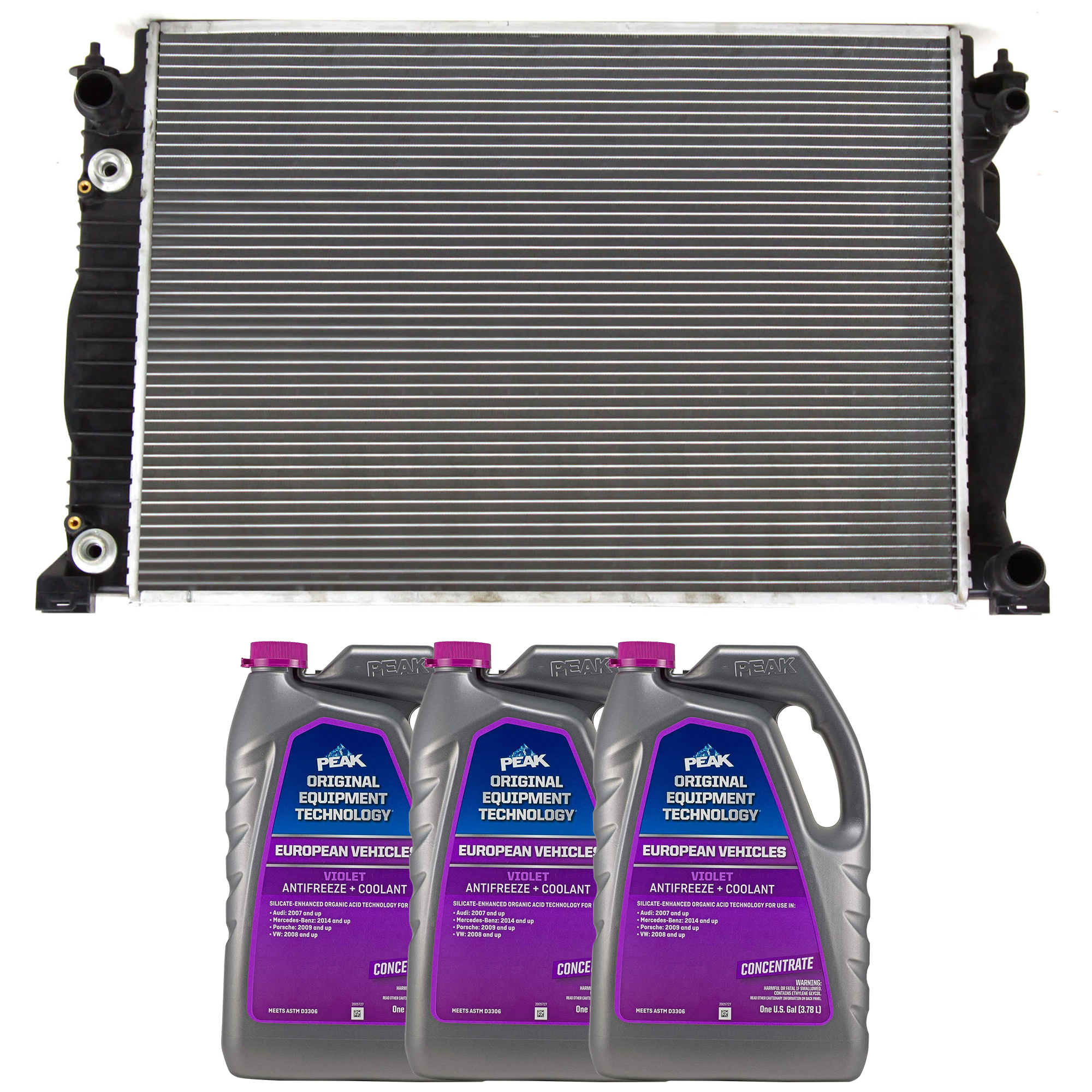 AM A4 A4 QUATTRO 02-08 RADIATOR 4 pc kit with Coolant Antifreeze Set of 4 SKU P2556-86-314POEMVW 3