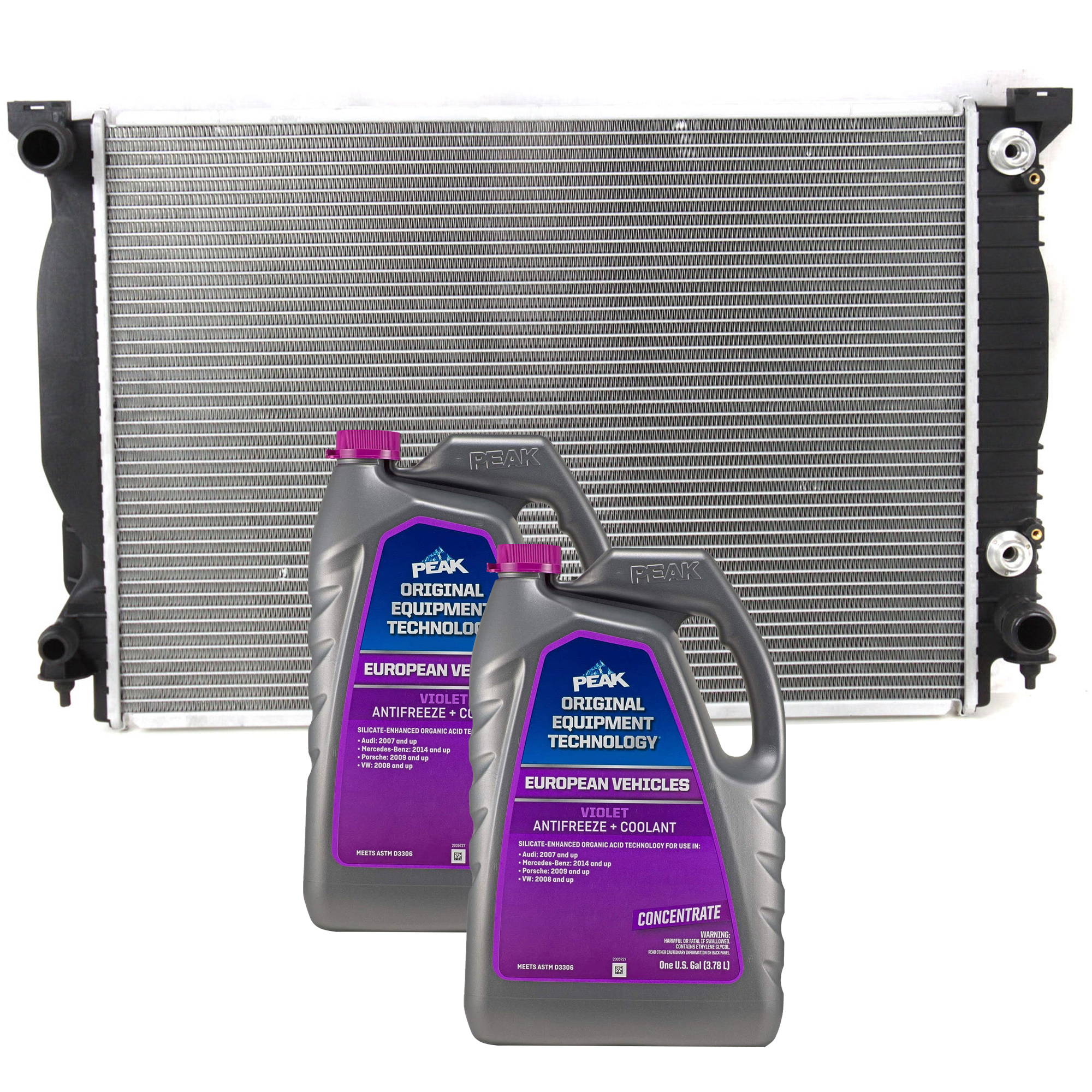AM A6 QUATTRO 02-09 RADIATOR 3 pc kit with Coolant Antifreeze Set of 3 SKU P2590-86-314POEMVW 2