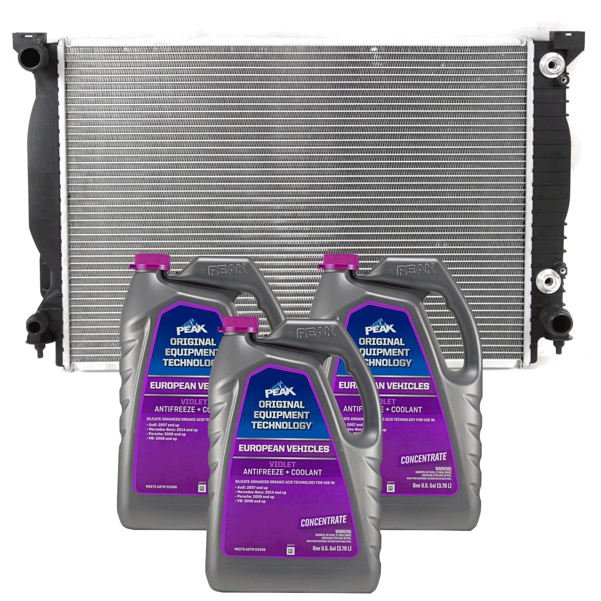 AM A6 QUATTRO 02-09 RADIATOR 4 pc kit with Coolant Antifreeze Set of 4 SKU P2590-86-314POEMVW 3