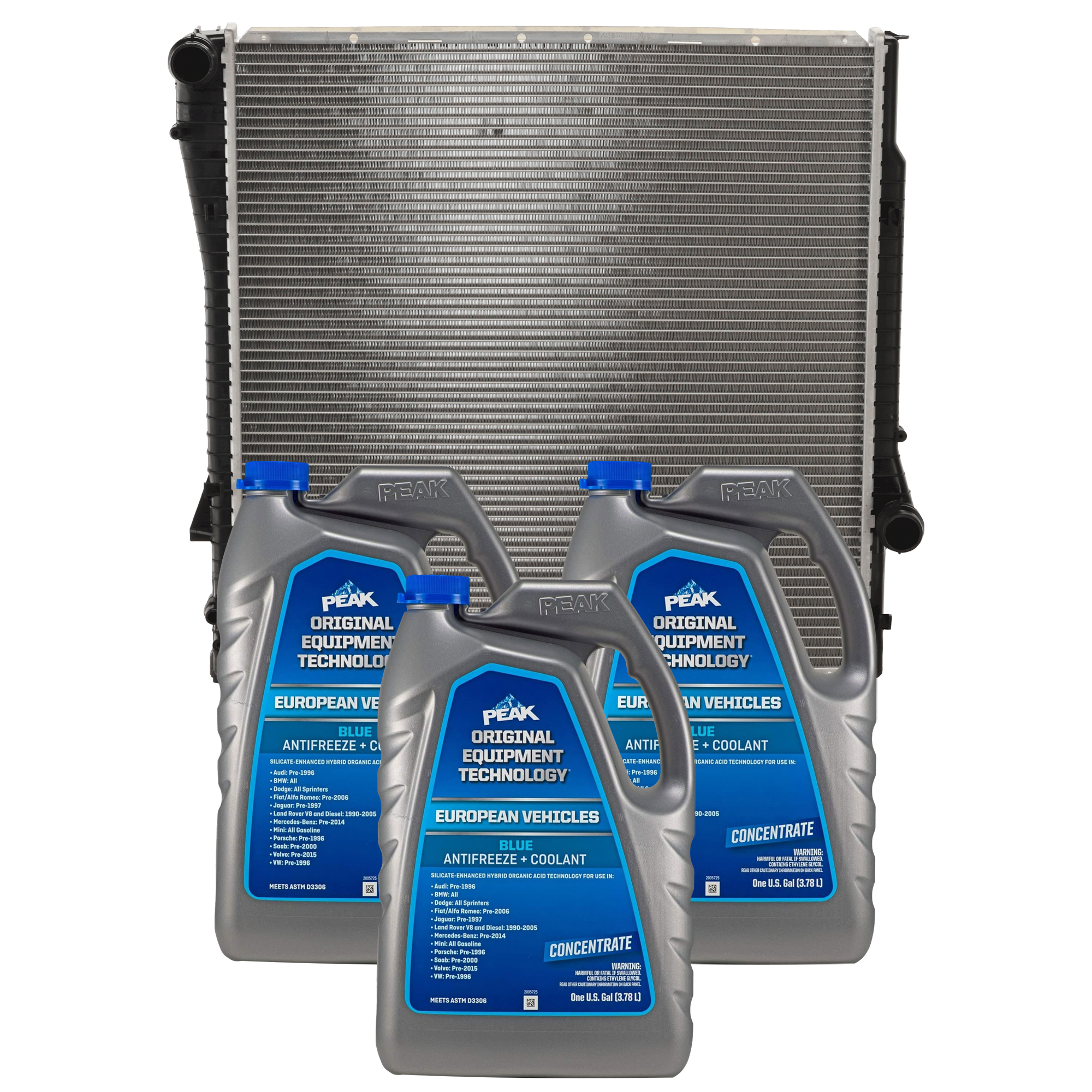 AM X5-01-06 RADIATOR 4 pc Kit 6 Cyl. 3.0L Eng. with Coolant Antifreeze SKU P2594-86-314BOEME 3