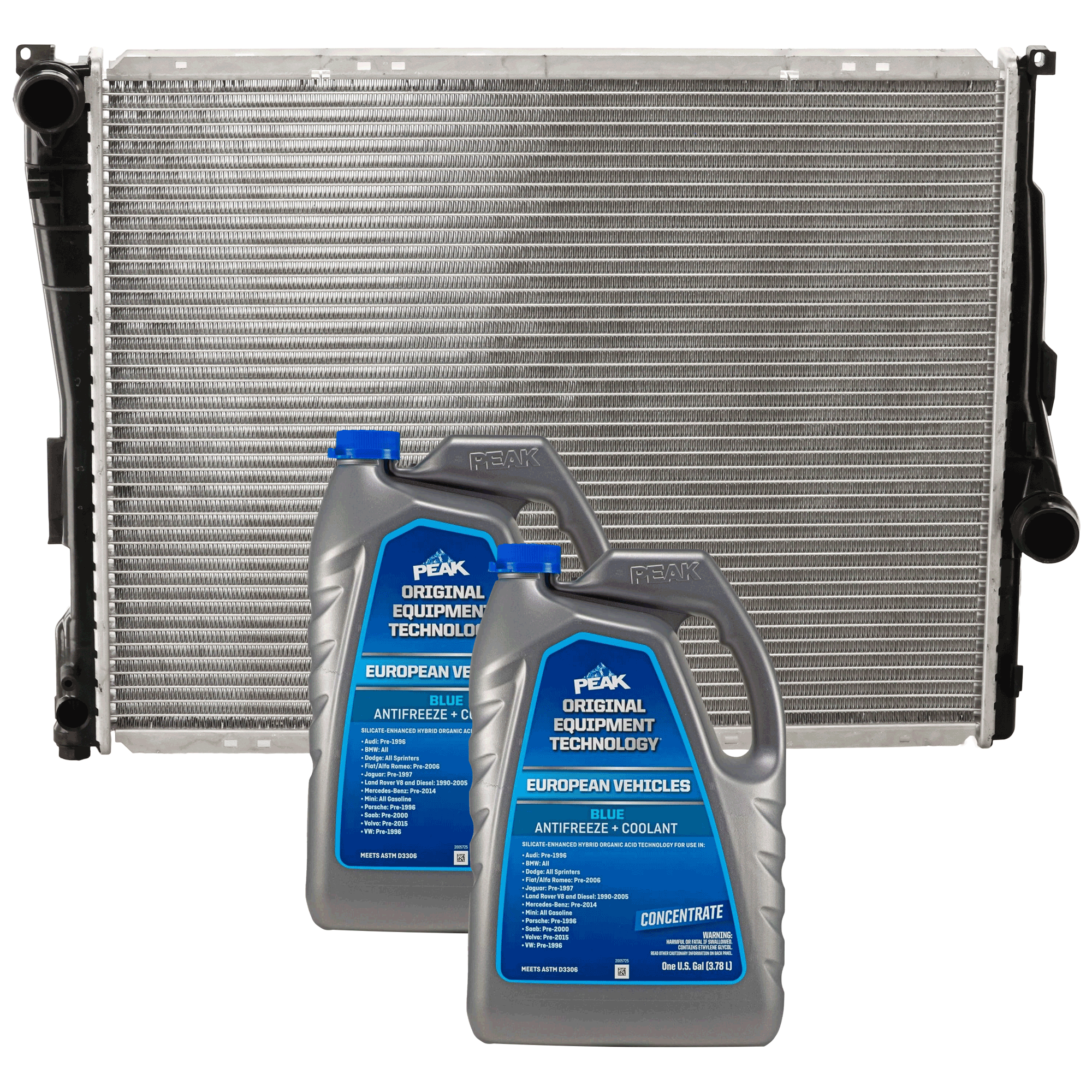 AM 3 SERIES 00-05 Z4-06-08 RADIATOR 3 pc kit with Coolant Antifreeze SKU P2636-86-314BOEME 2