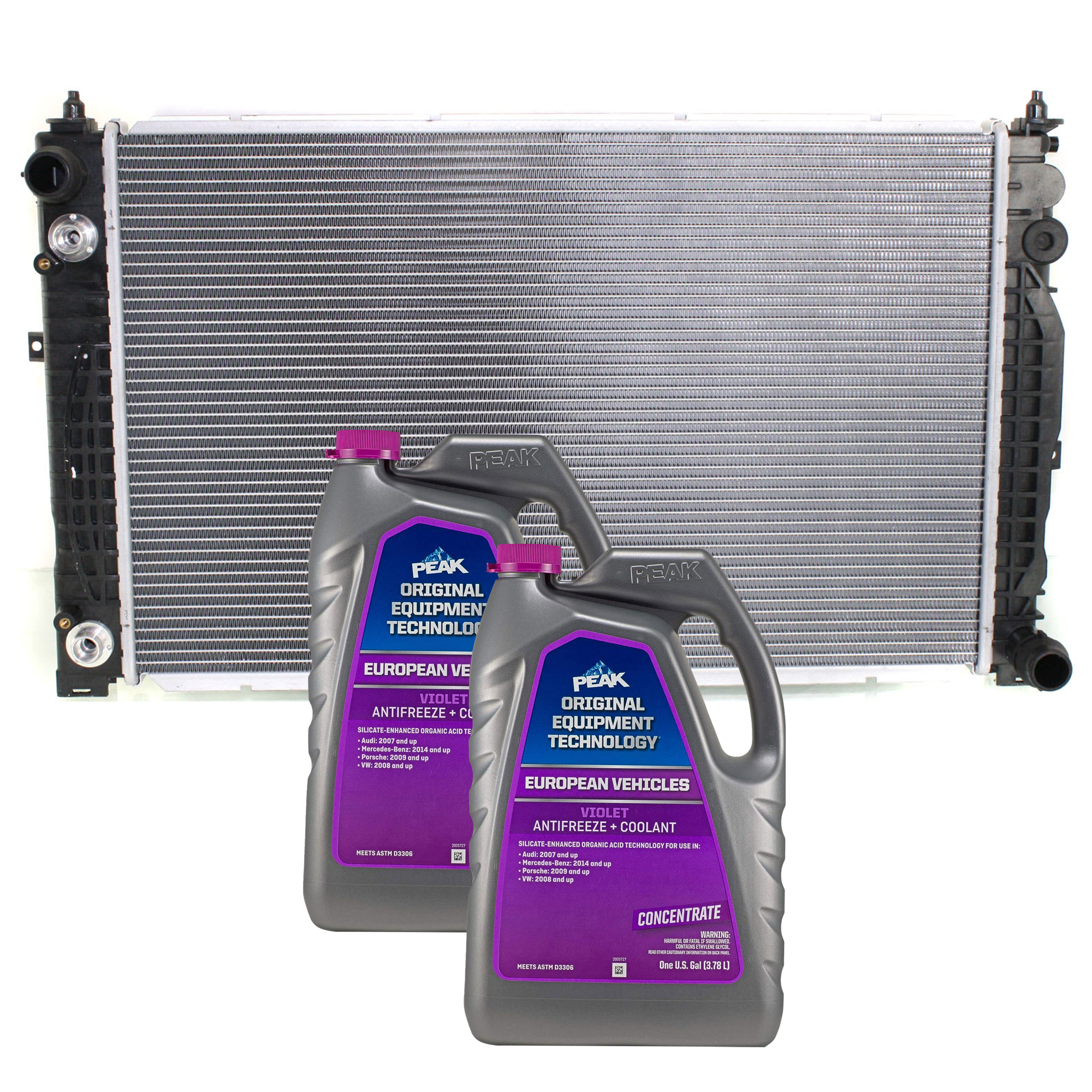 AM PASSAT 98-05 RADIATOR 3 pc kit with Coolant Antifreeze SKU P2648-86-314POEMVW 2